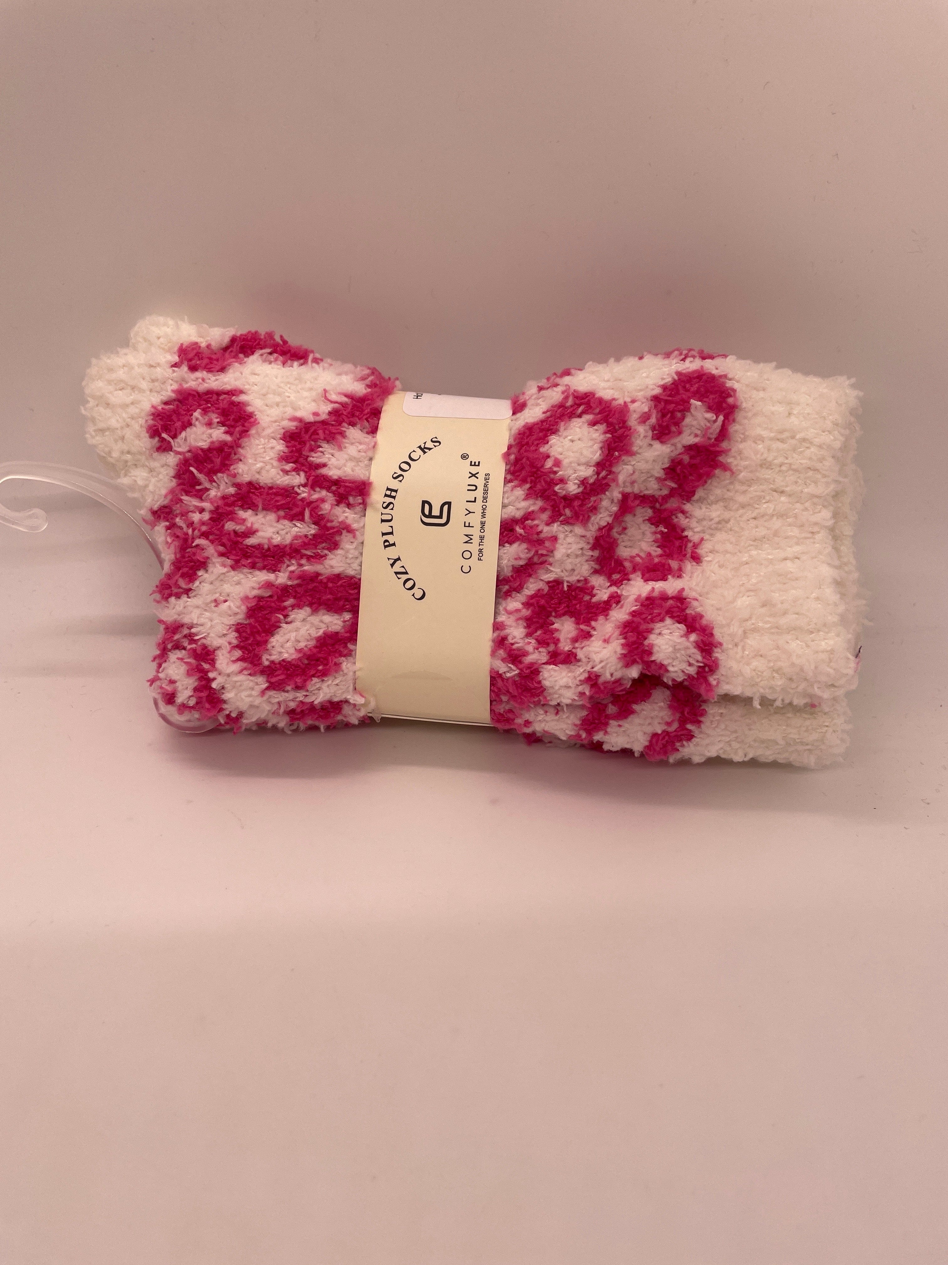 Hot Pink Leopard Mini Crew Socks
