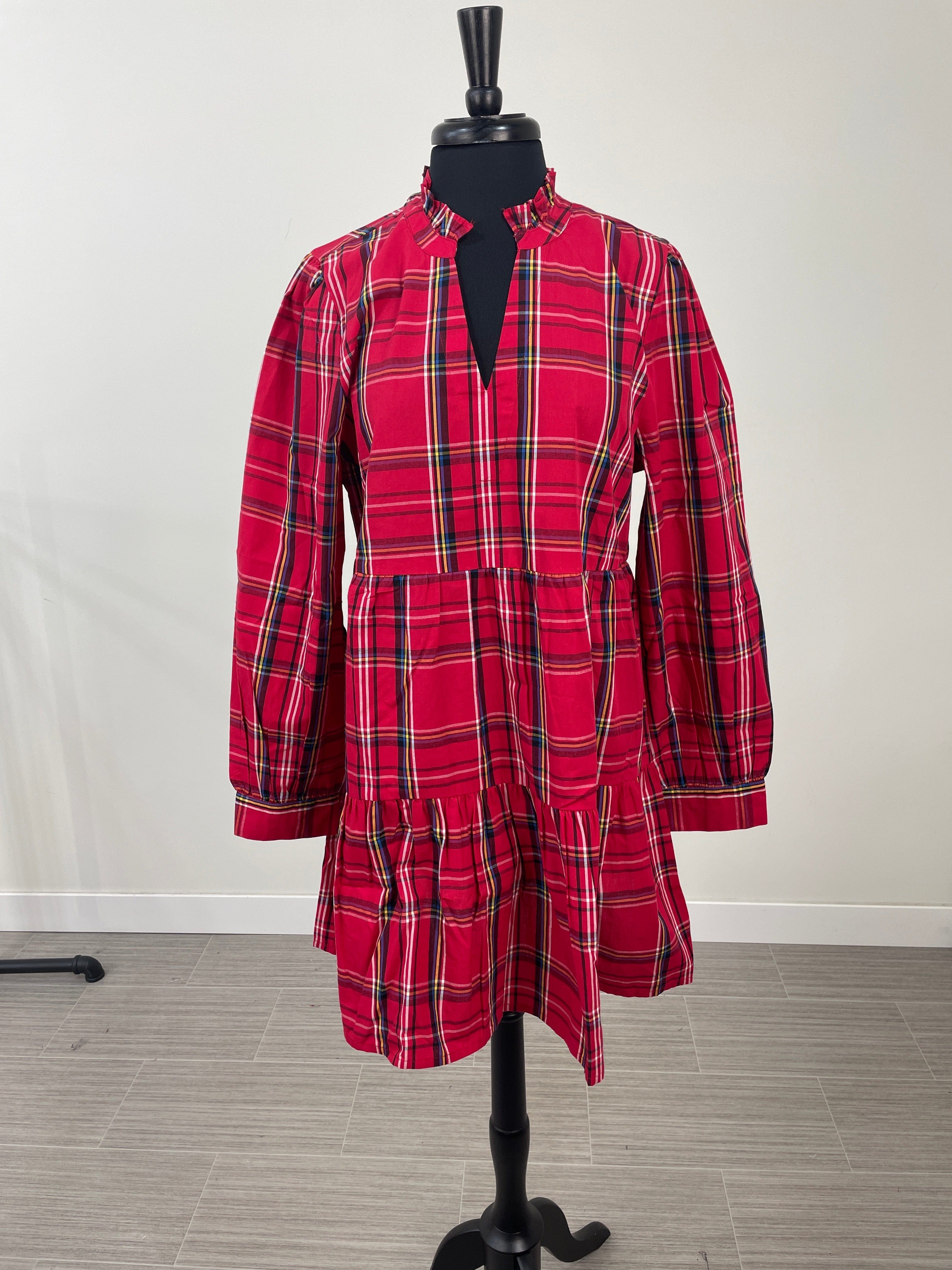 Red Classic Plaid Shannon Dress