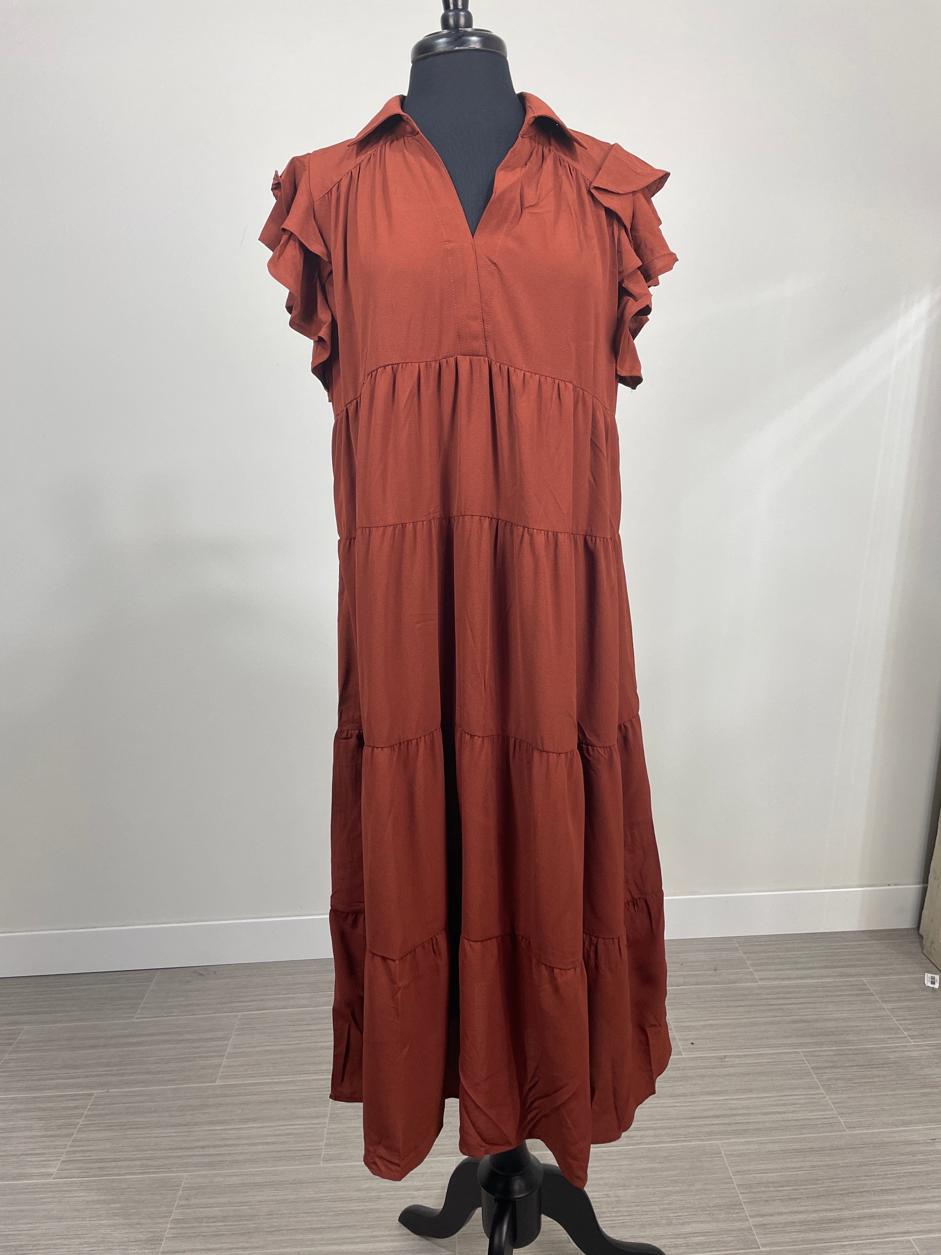Cinnamon Tier Midi Dress