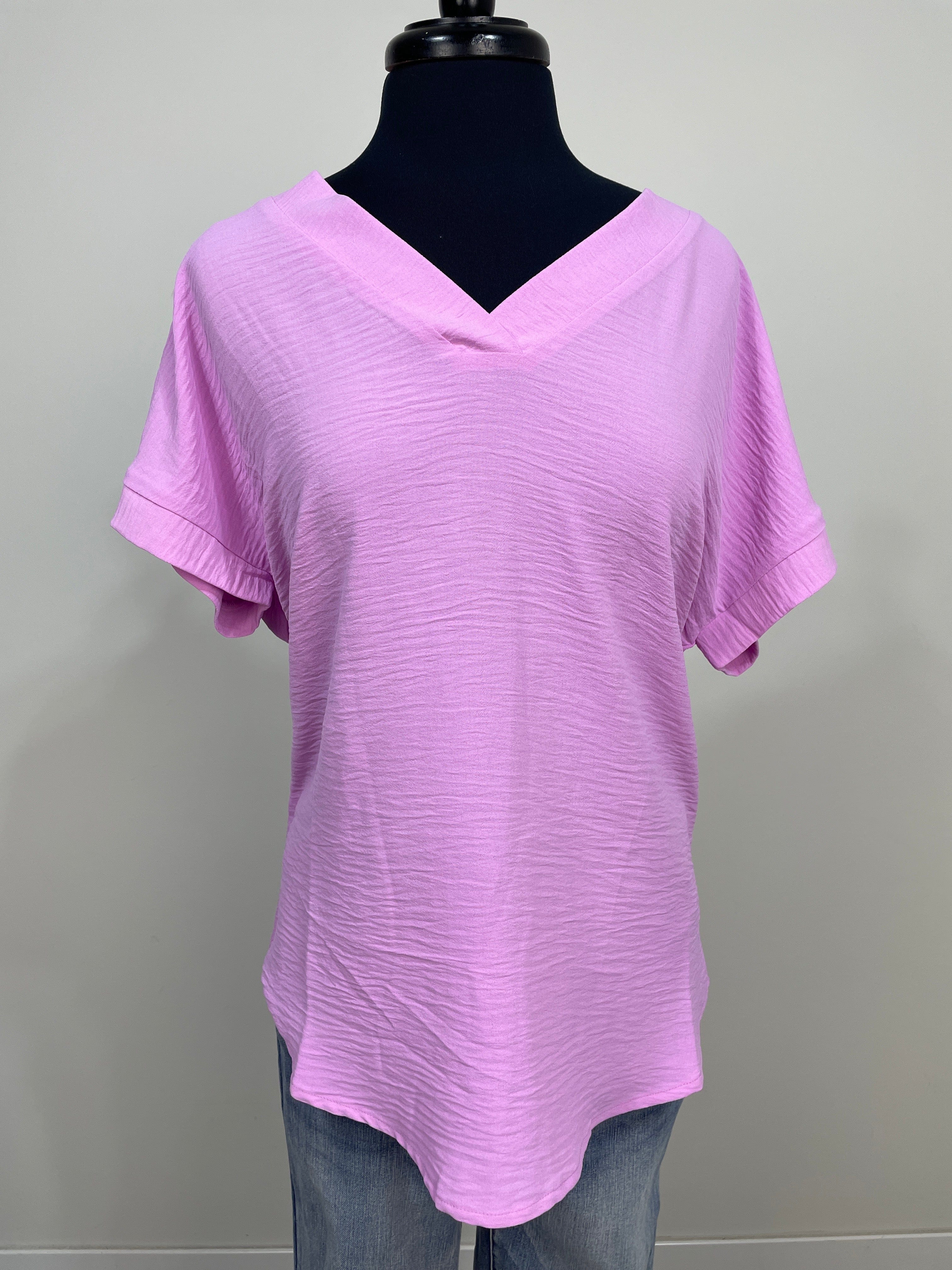 Mauve Woven VNeck Blouse