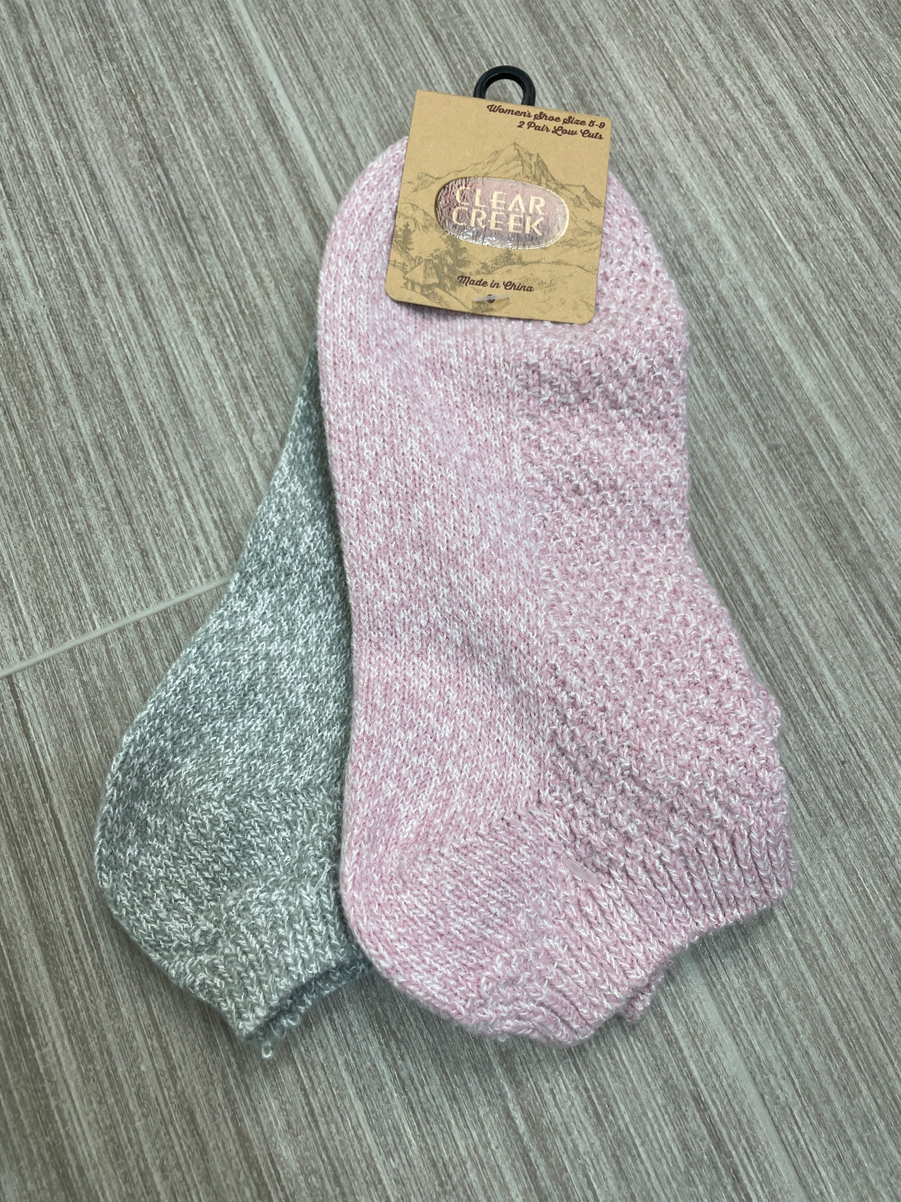 CC Pink & Grey Women's 2pk Marled Socks 24