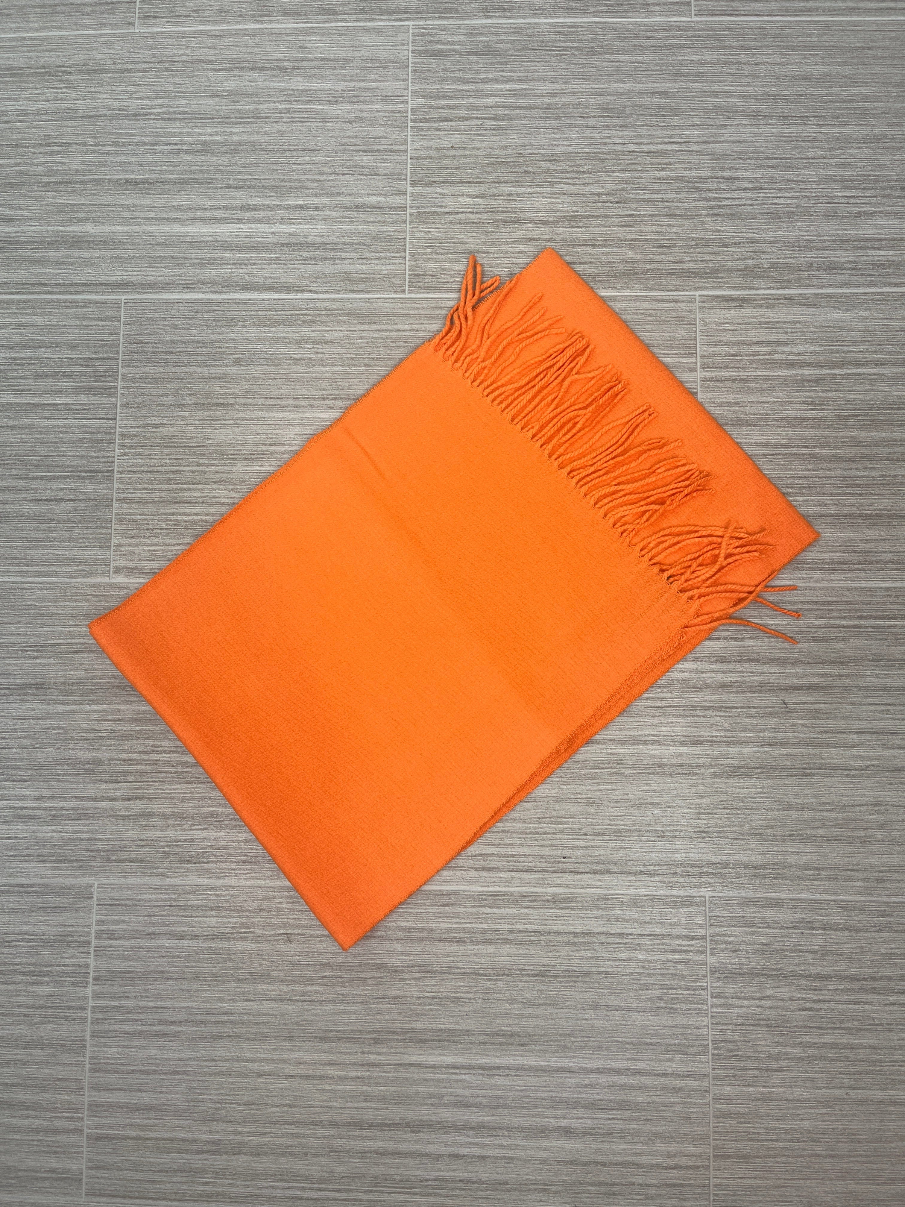 Solid Orange Cashmere Feel Scarf