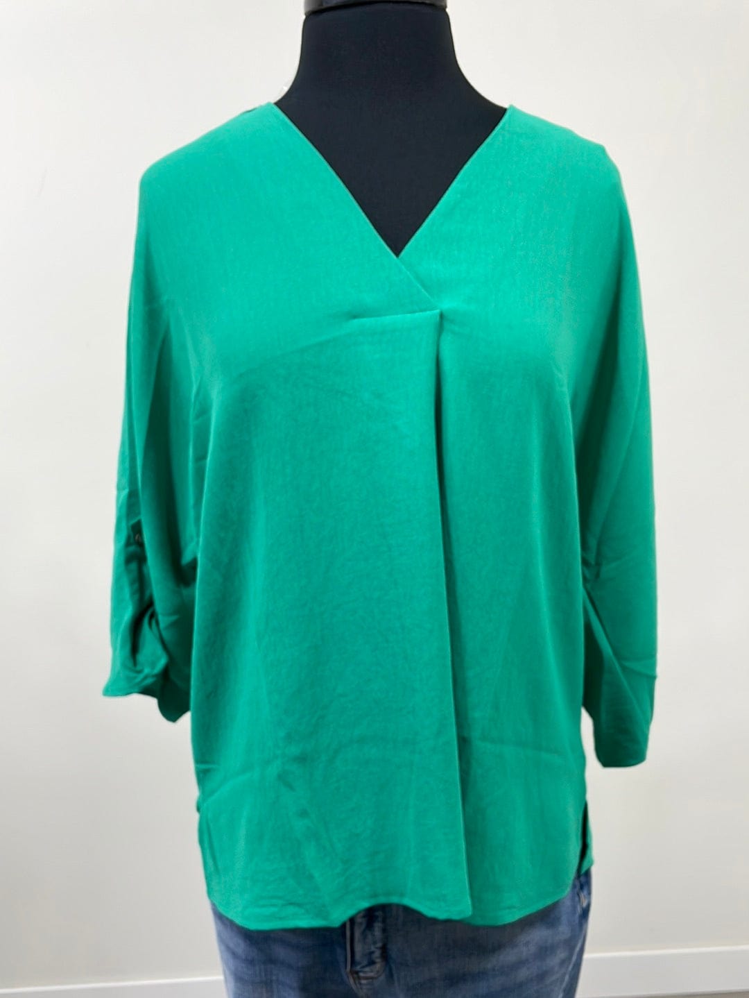 Emerald Button Sleeve Blouse