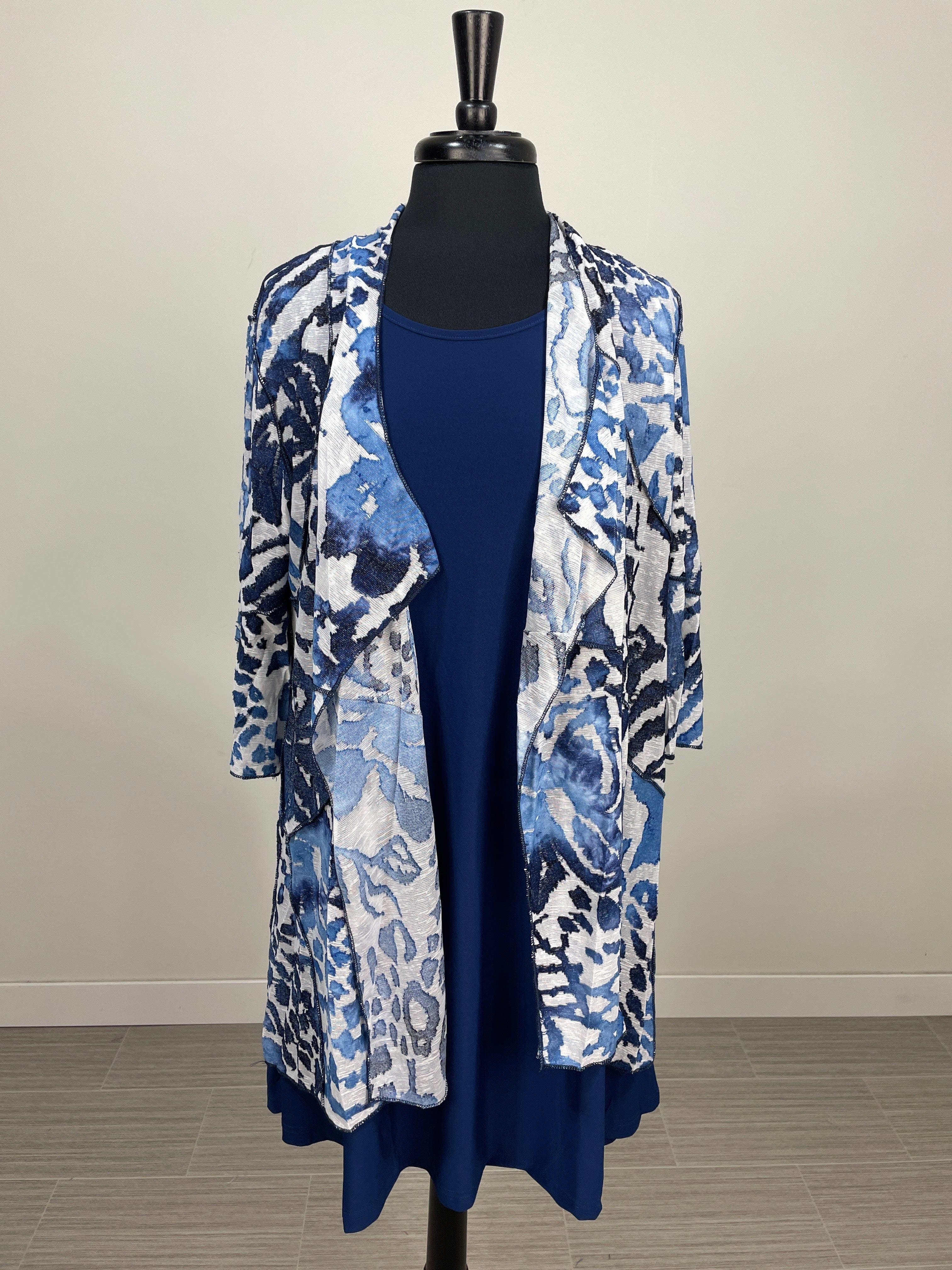 Navy & Lt Blue Sheer Cardigan
