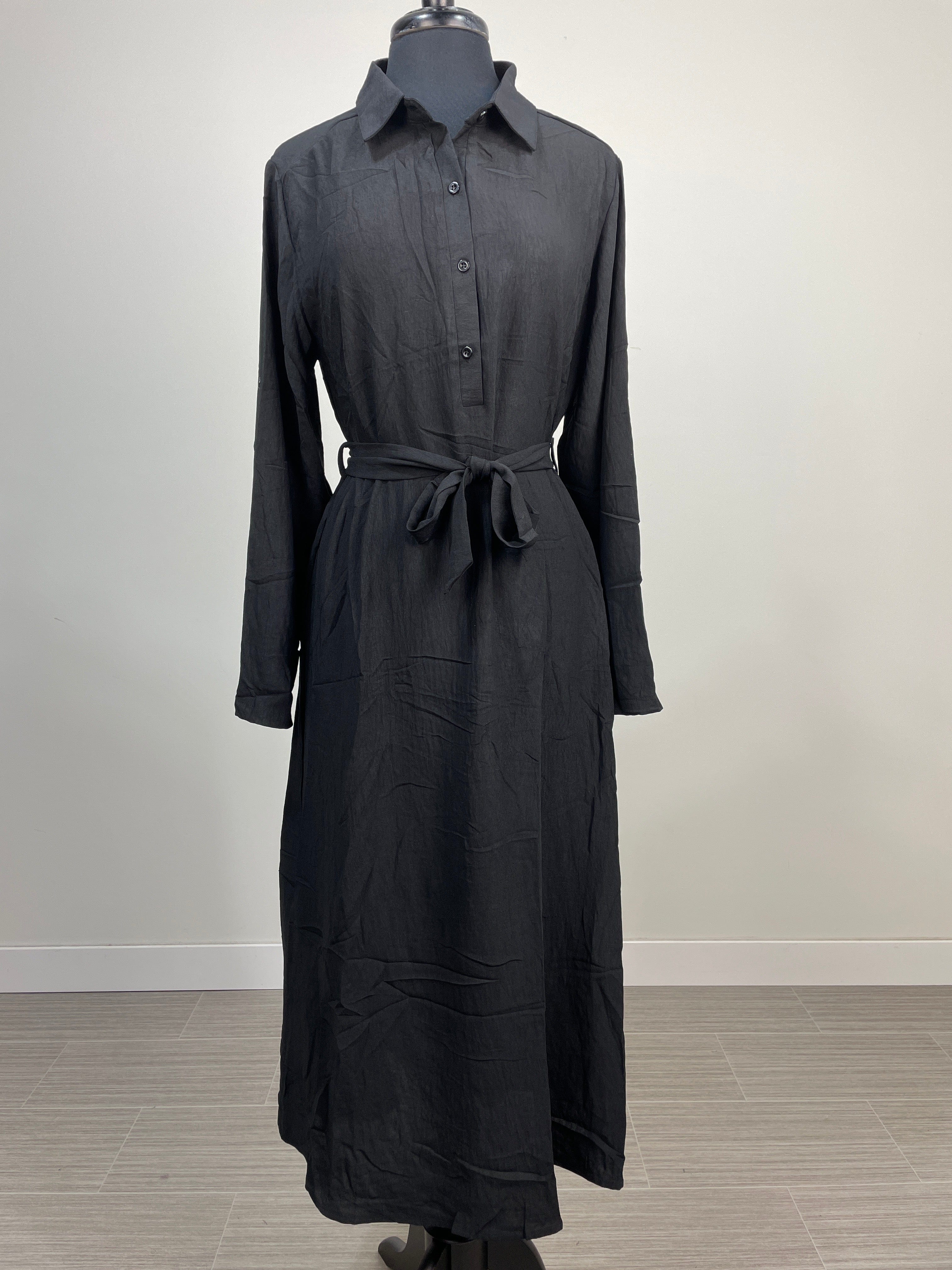 Black Belted Maxi Dress