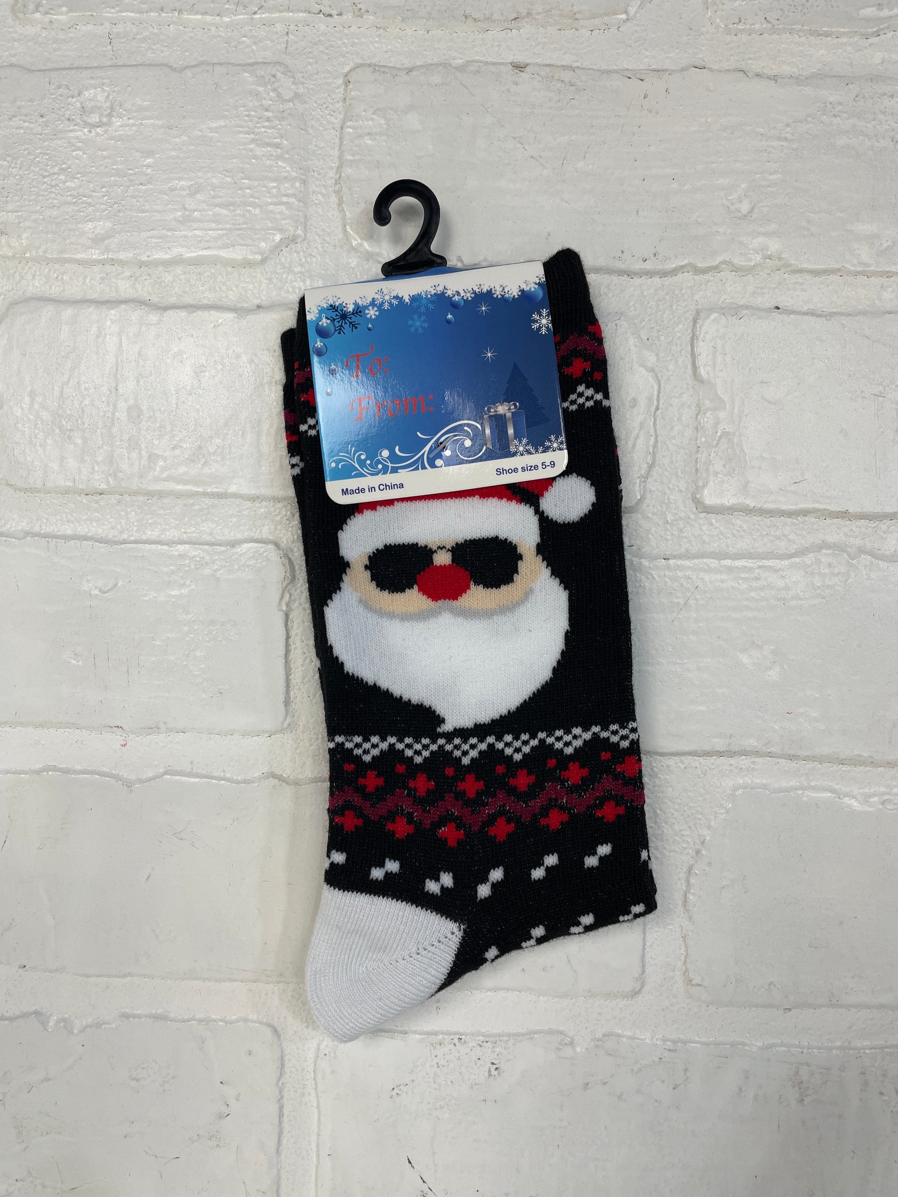 Sunglasses Santa Black Socks