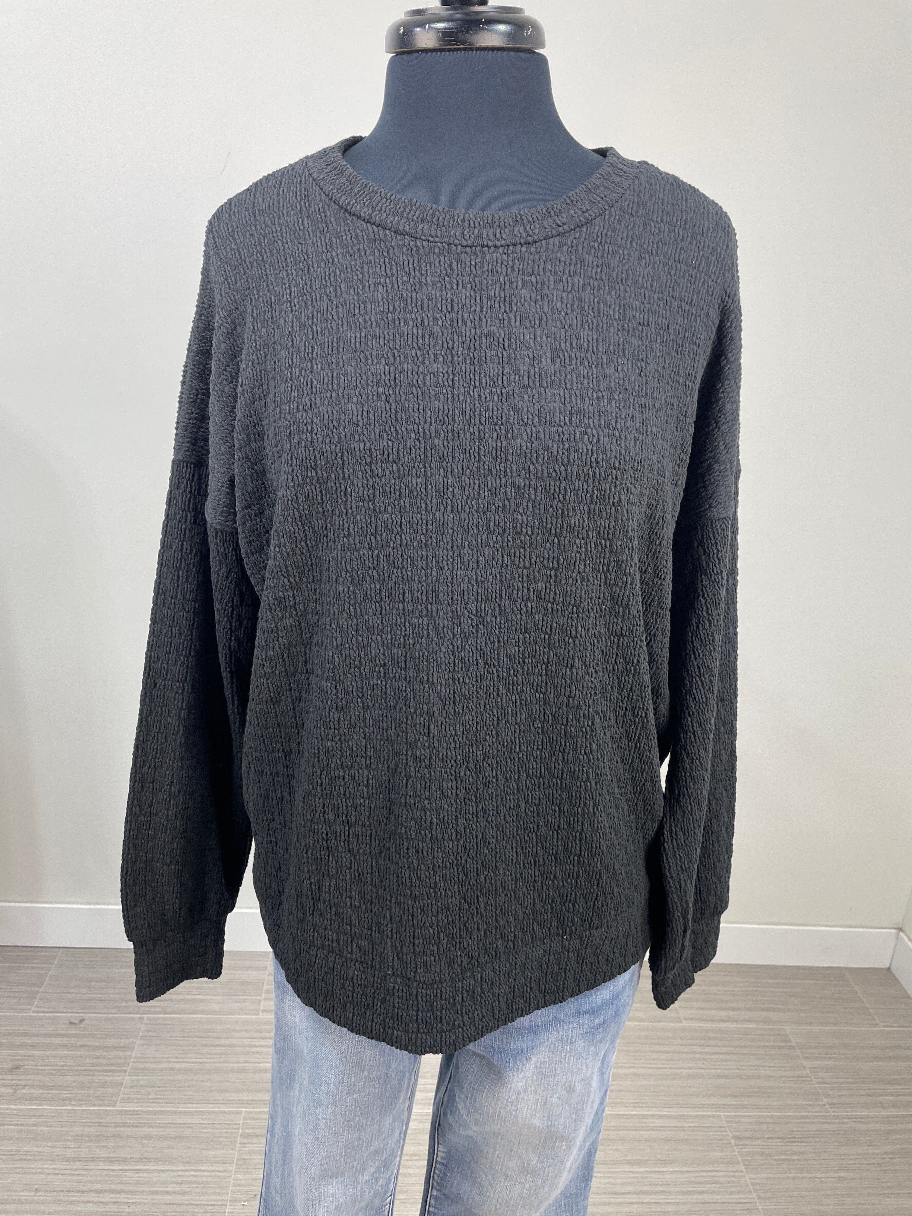 Black Textured Top