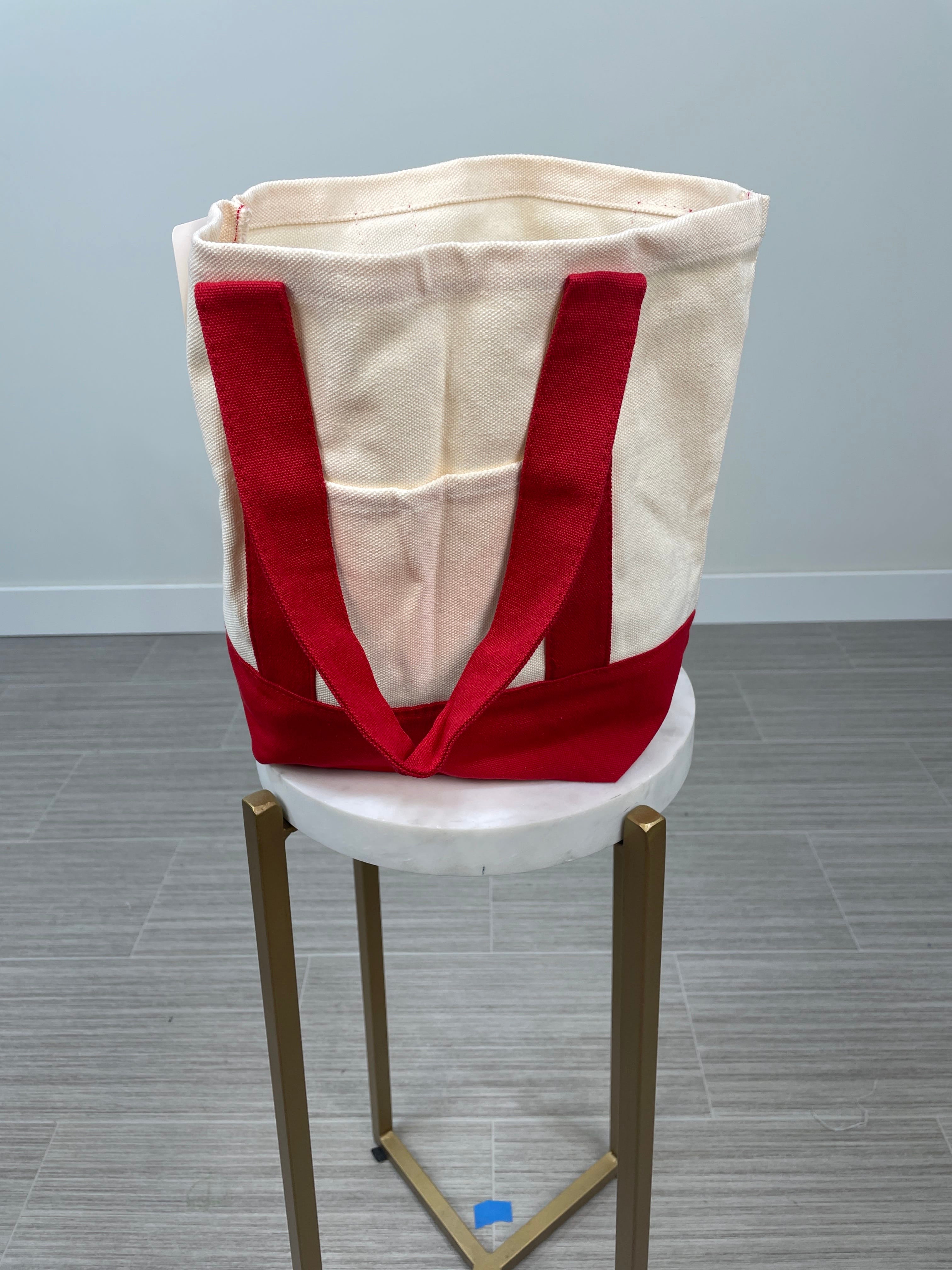 Red 16oz Mini Canvas Tote Bag