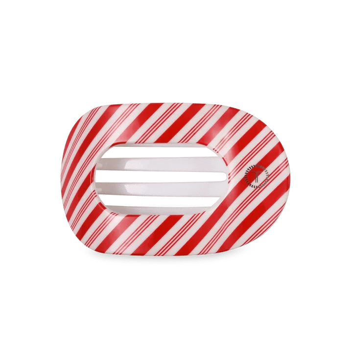 Candy Cane Crush Medium Flat Round Clip
