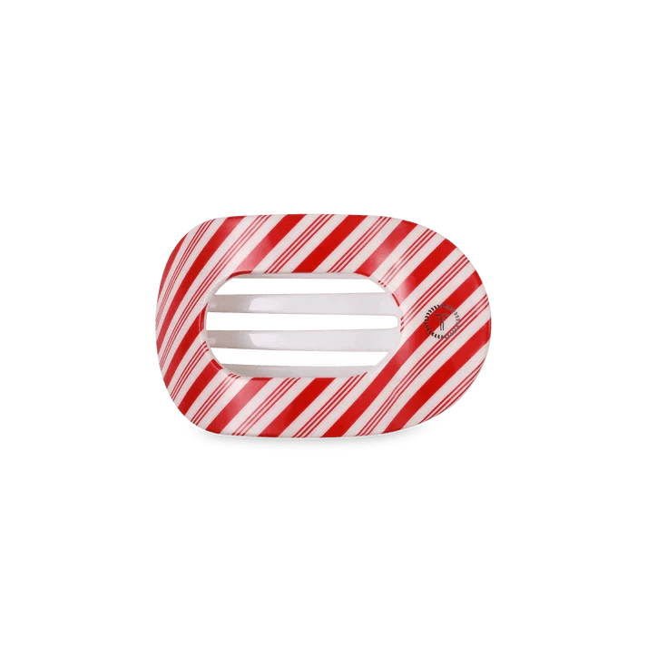 Candy Cane Crush Small Flat Round Clip