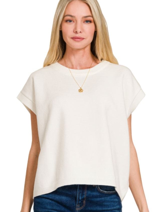 Ivory Viscose Sweater Vest