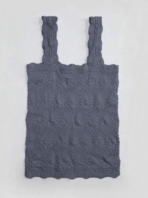 Blue Shadow Lace Textured Square Top