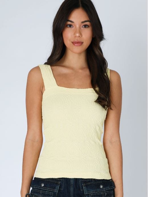 Butter Cream Lace Textured Square Top