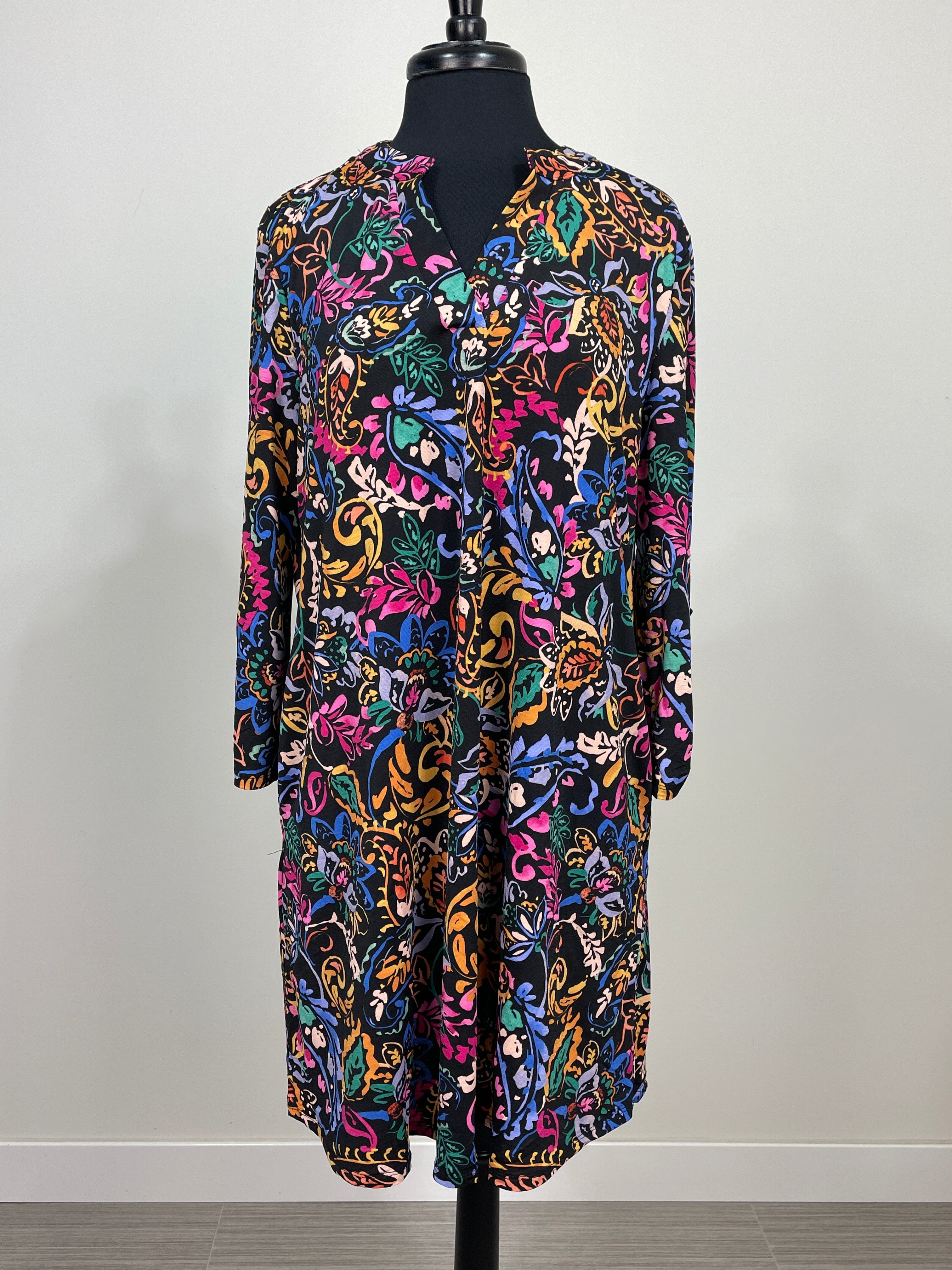 Black Colorful Paisley Scarlett Dress