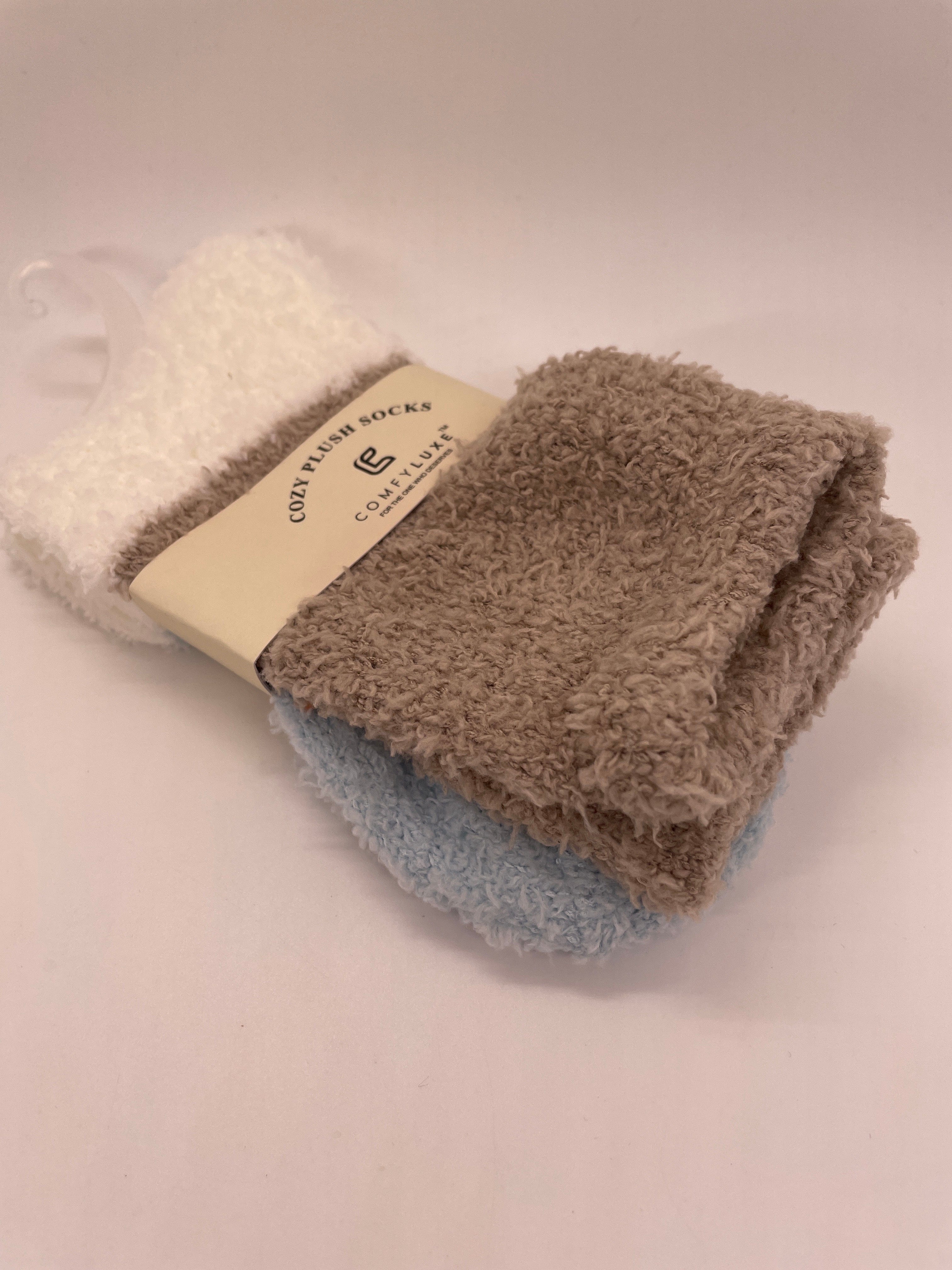 Blue & Tan Mini Crew Socks