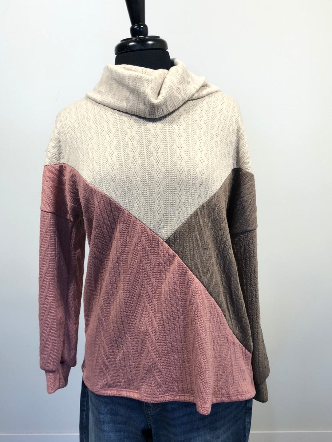 Mauve & Chocolate Connected Pullover