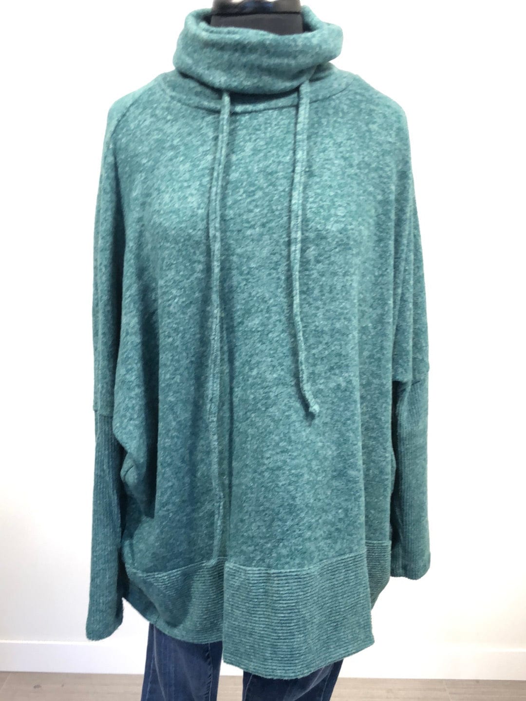 Dark Green Brushed Hacci Sweater