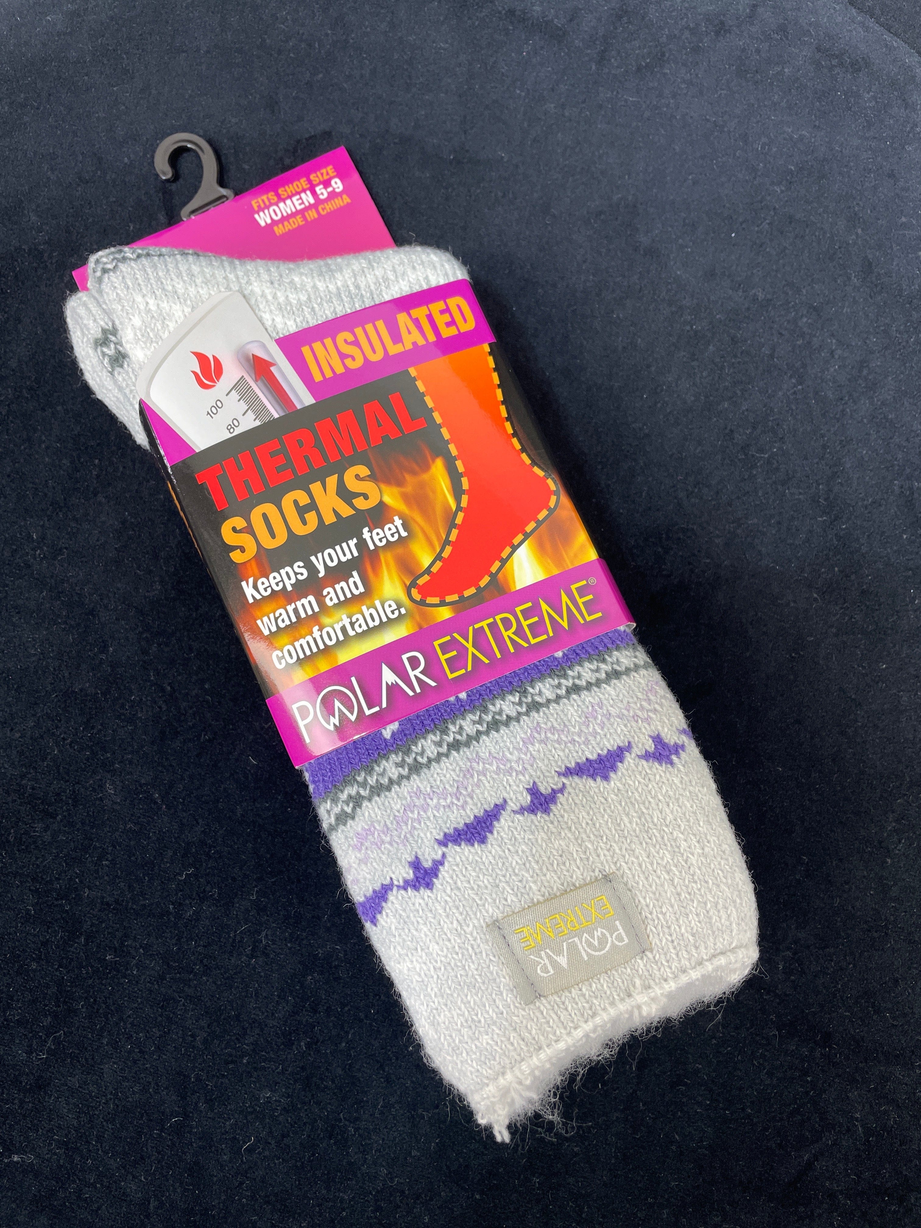Light Grey Polar Extreme Heat Women's Fairisle Sock