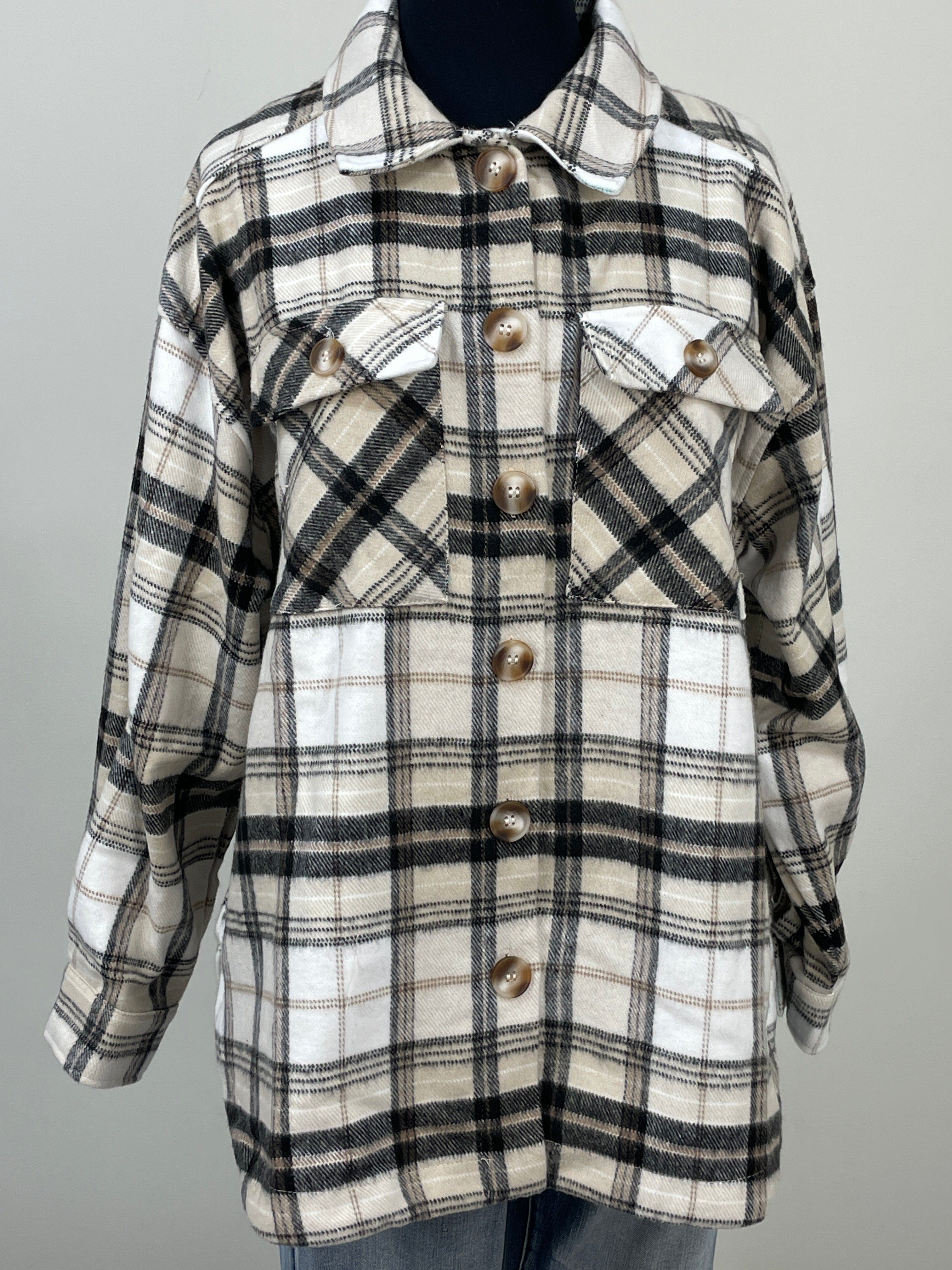 Neutral Plaid Shacket