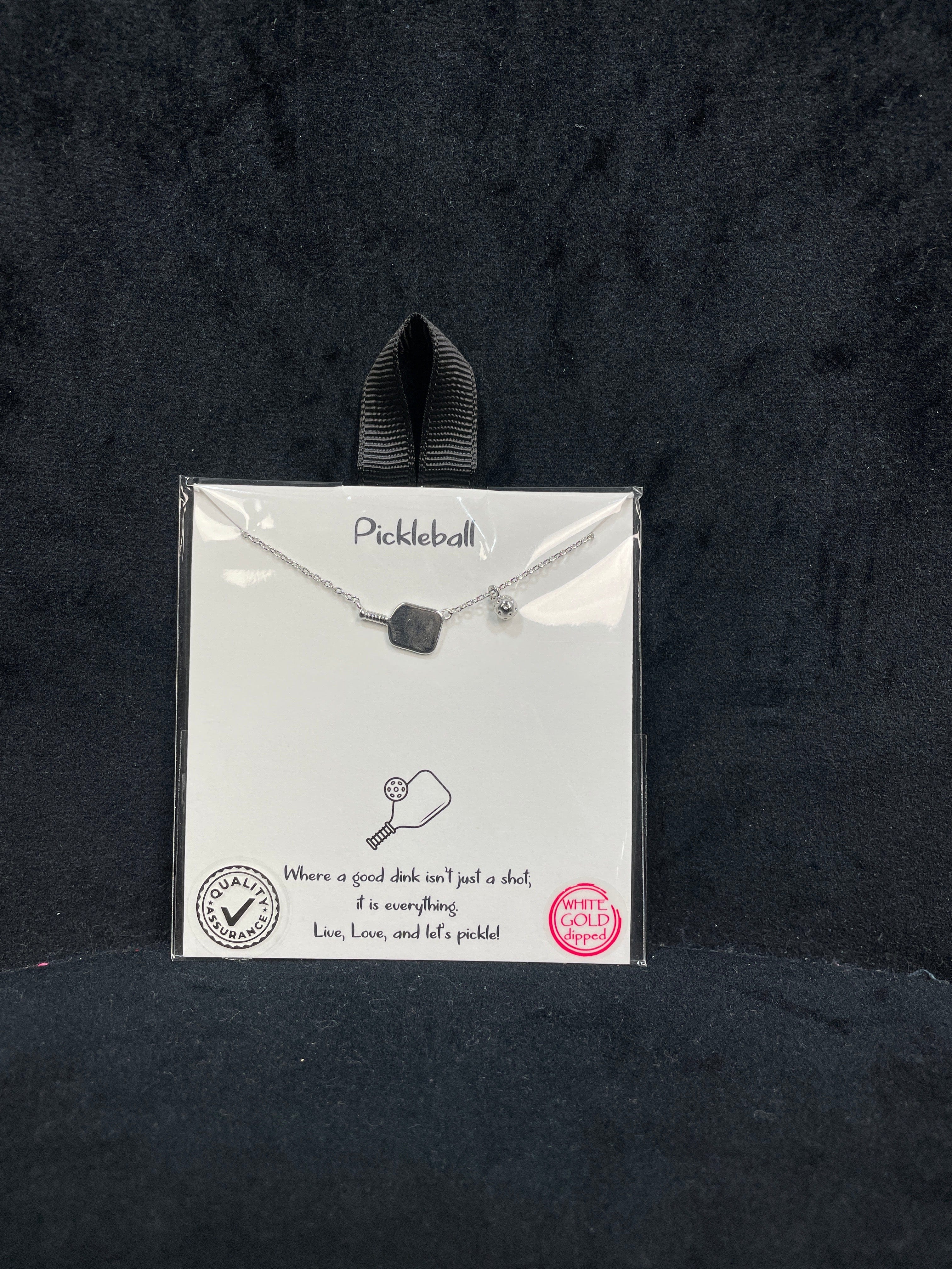 Pickleball Necklace - Silver
