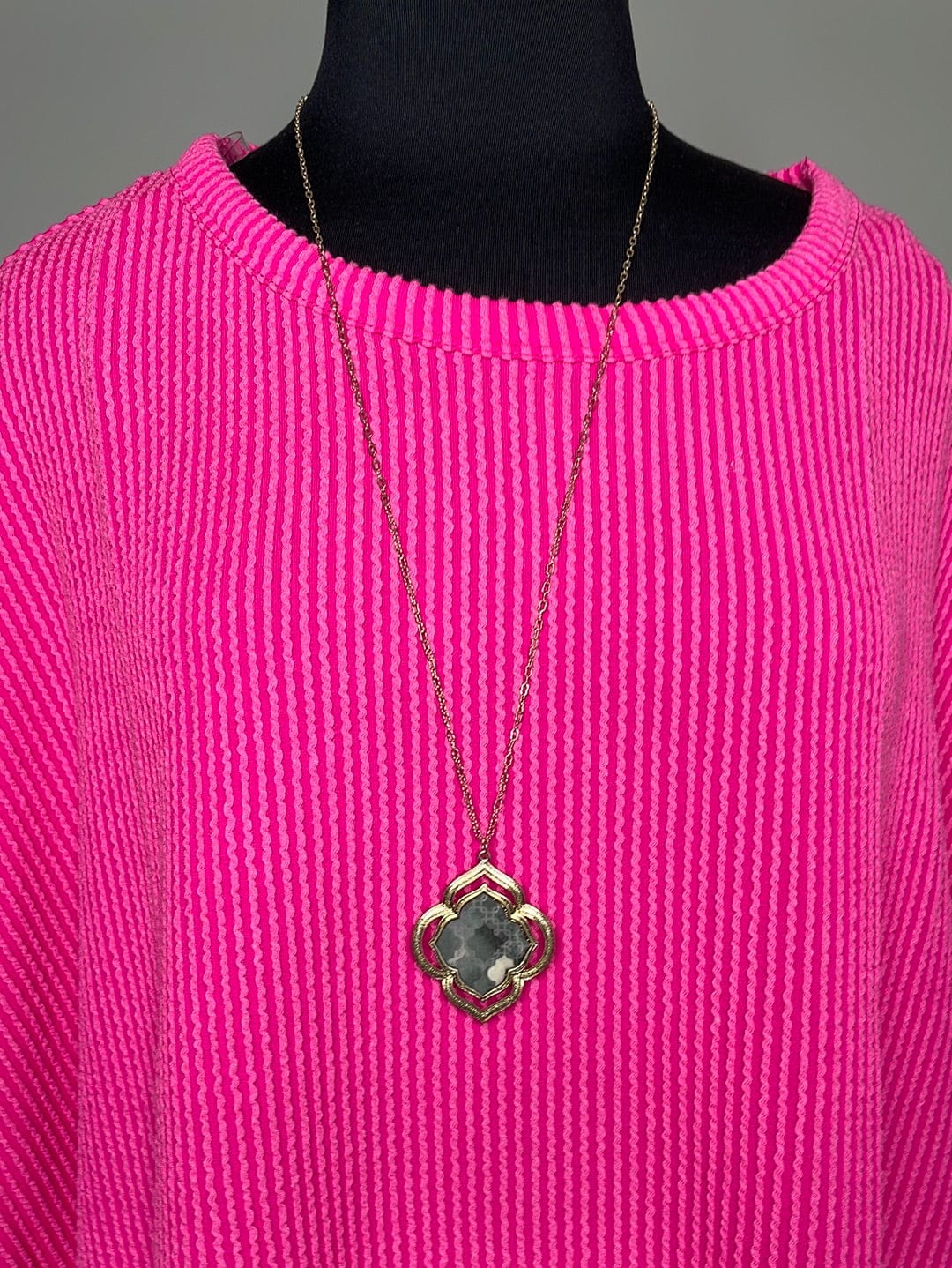 Black & White Print Pendant Necklace