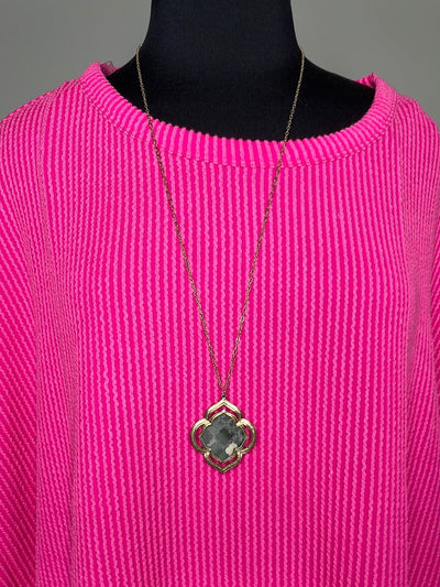 Black & White Print Pendant Necklace