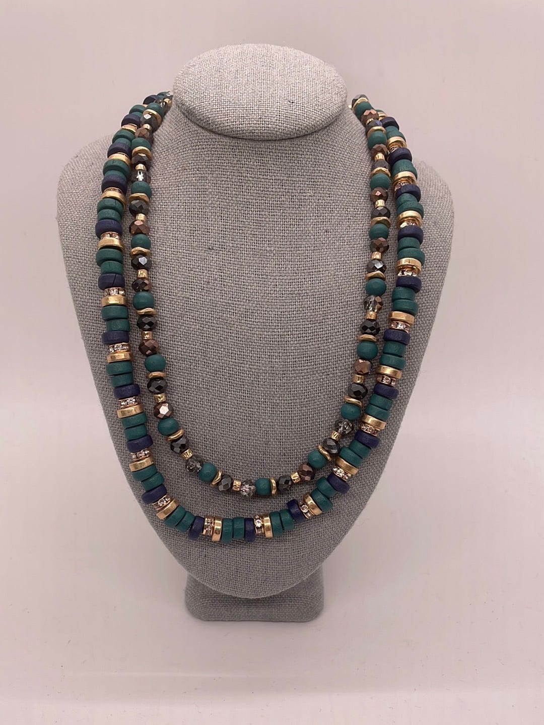 Deep Teal Beaded Necklace