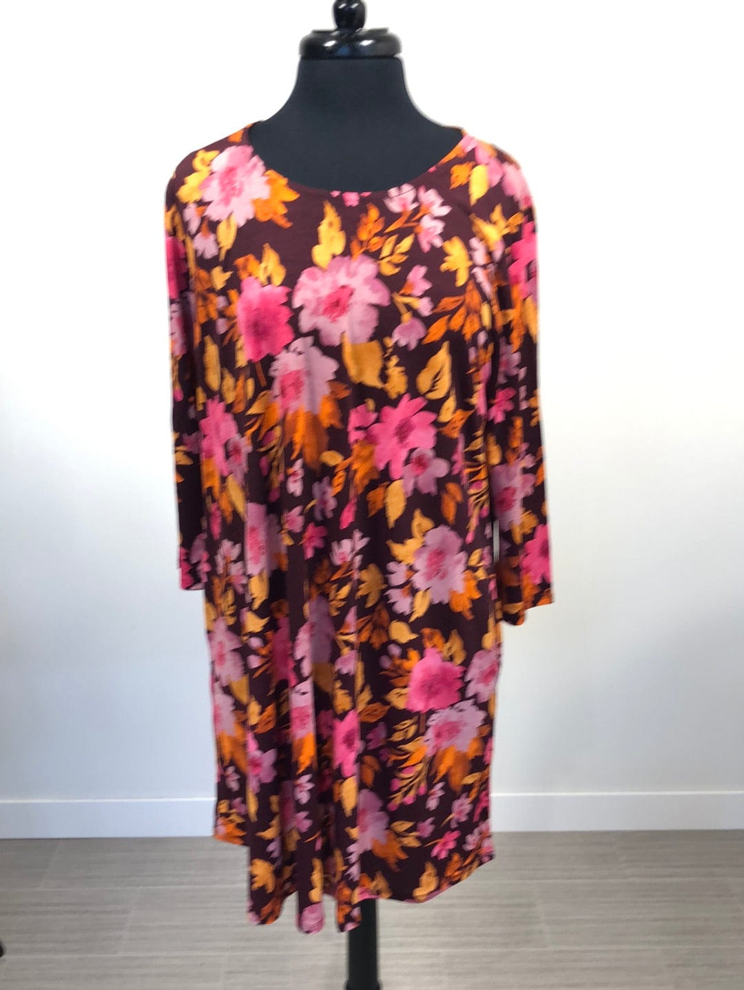 Wine Floral Dress