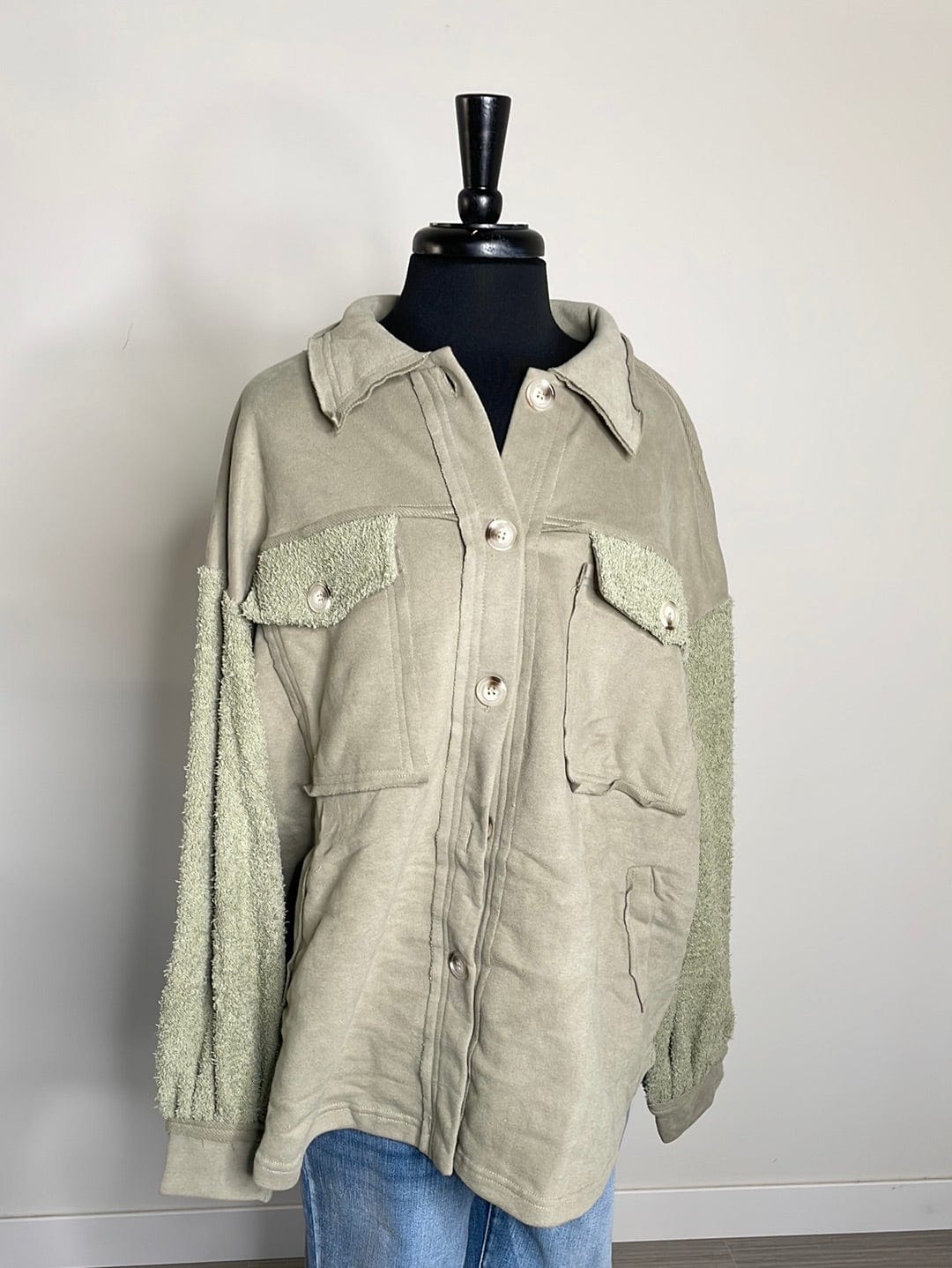 Olive Sherpa Jacket