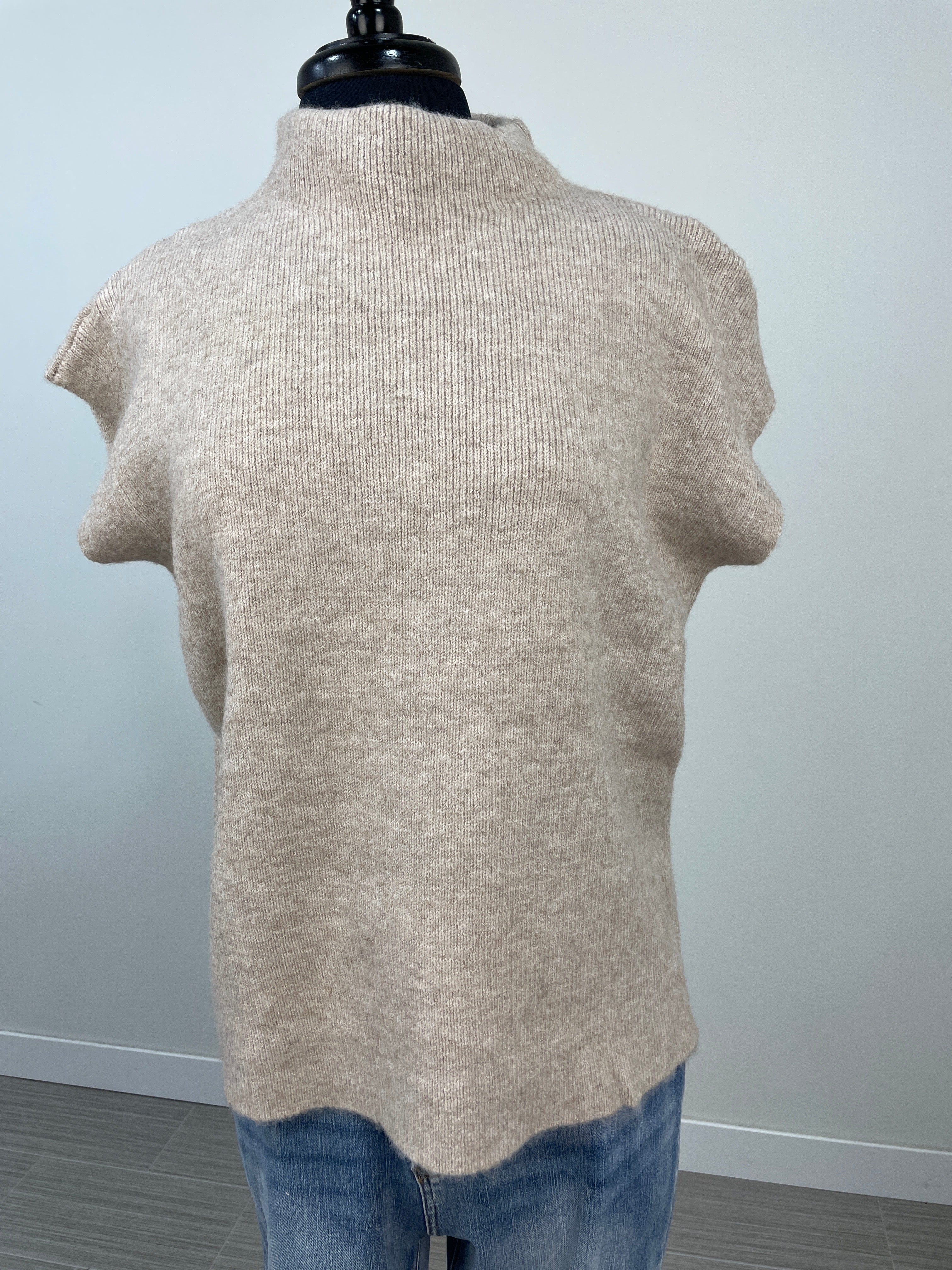 Taupe Mock Neck Sweater