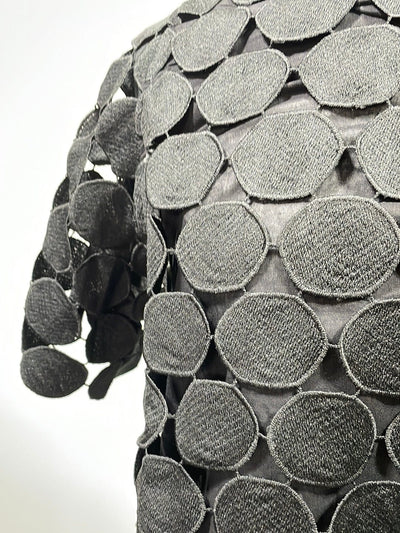 Black Textured Lace Top