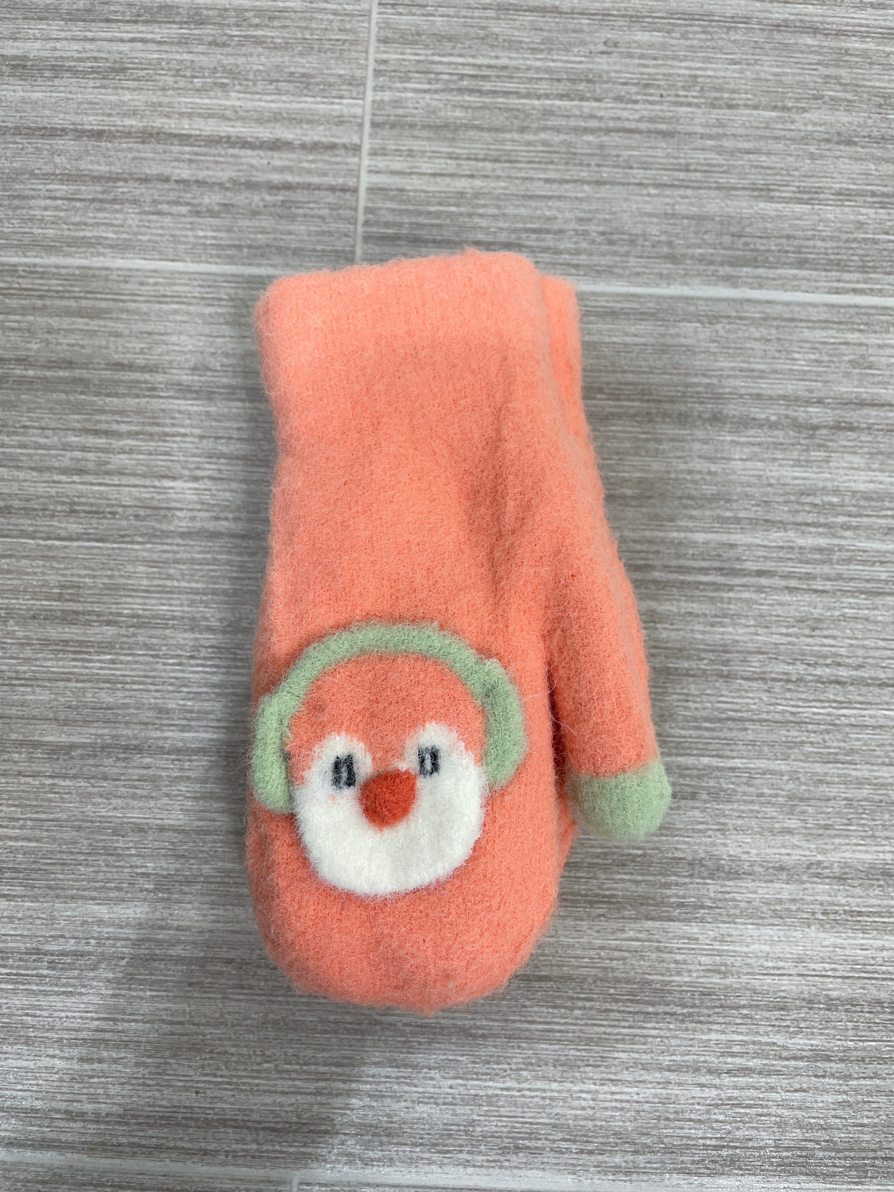 Kid's Orange Penguin Mitten