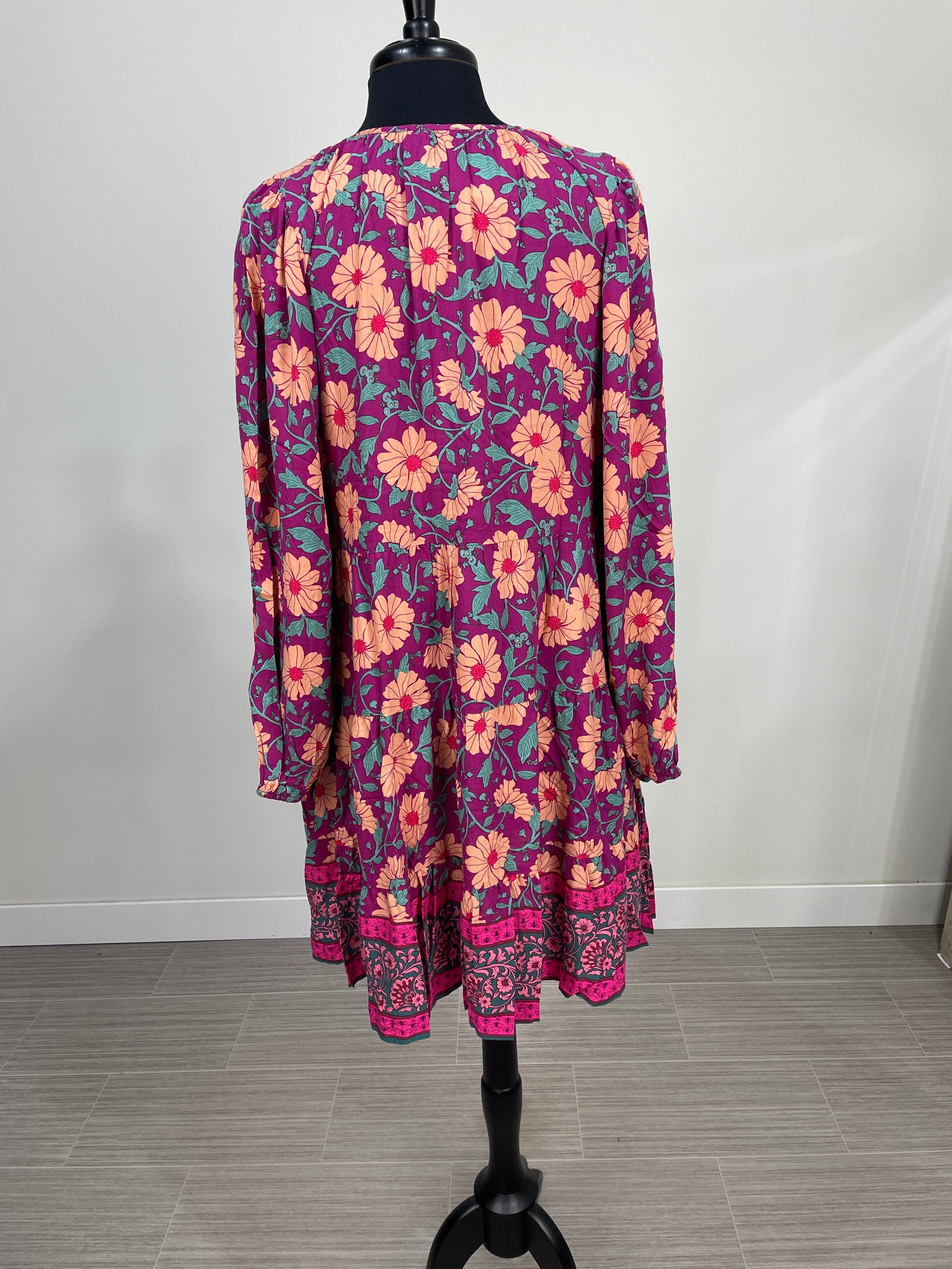 Magenta Floral Tunic Dress