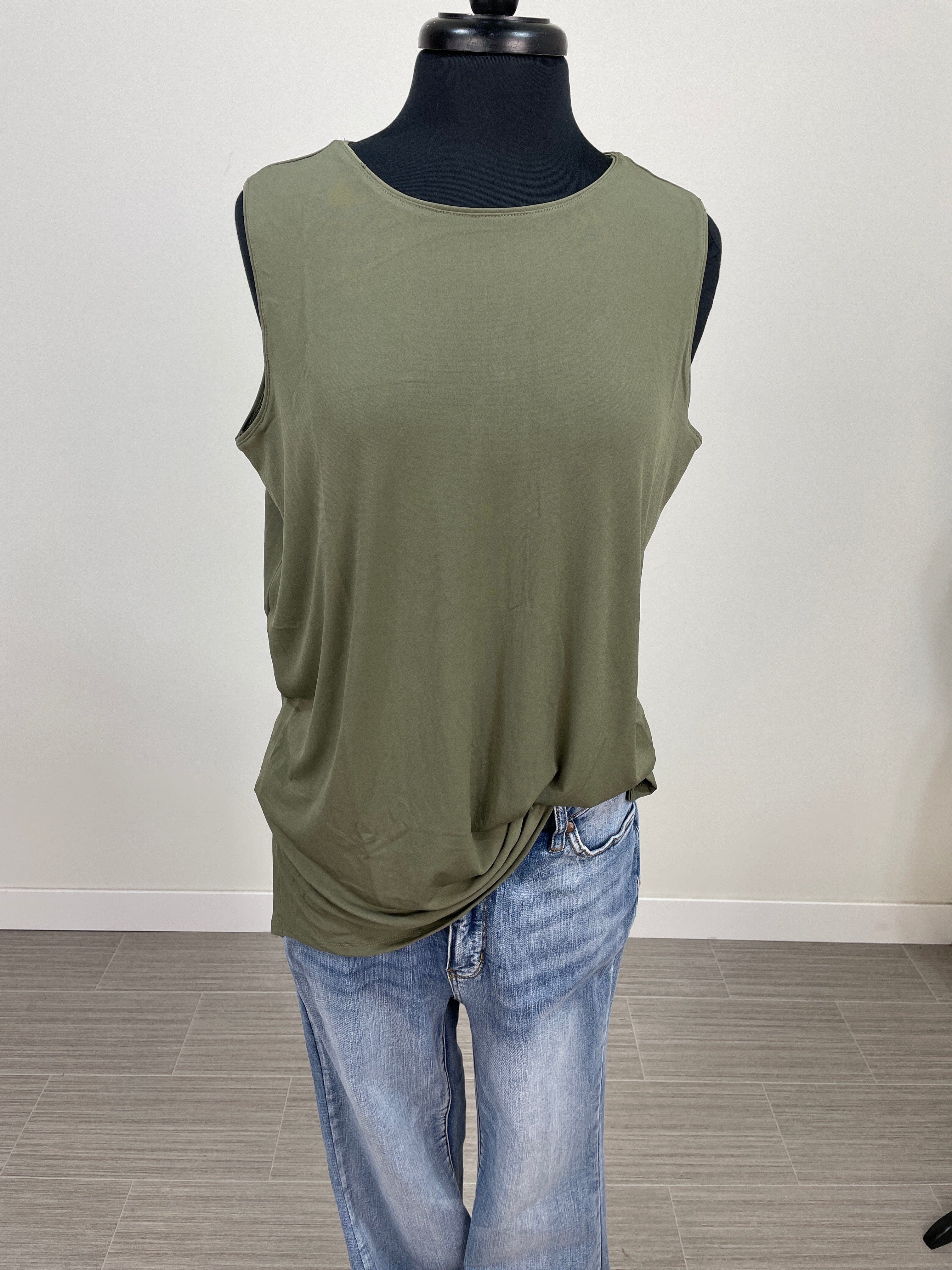 Light Olive Side Slit Favorite Tank