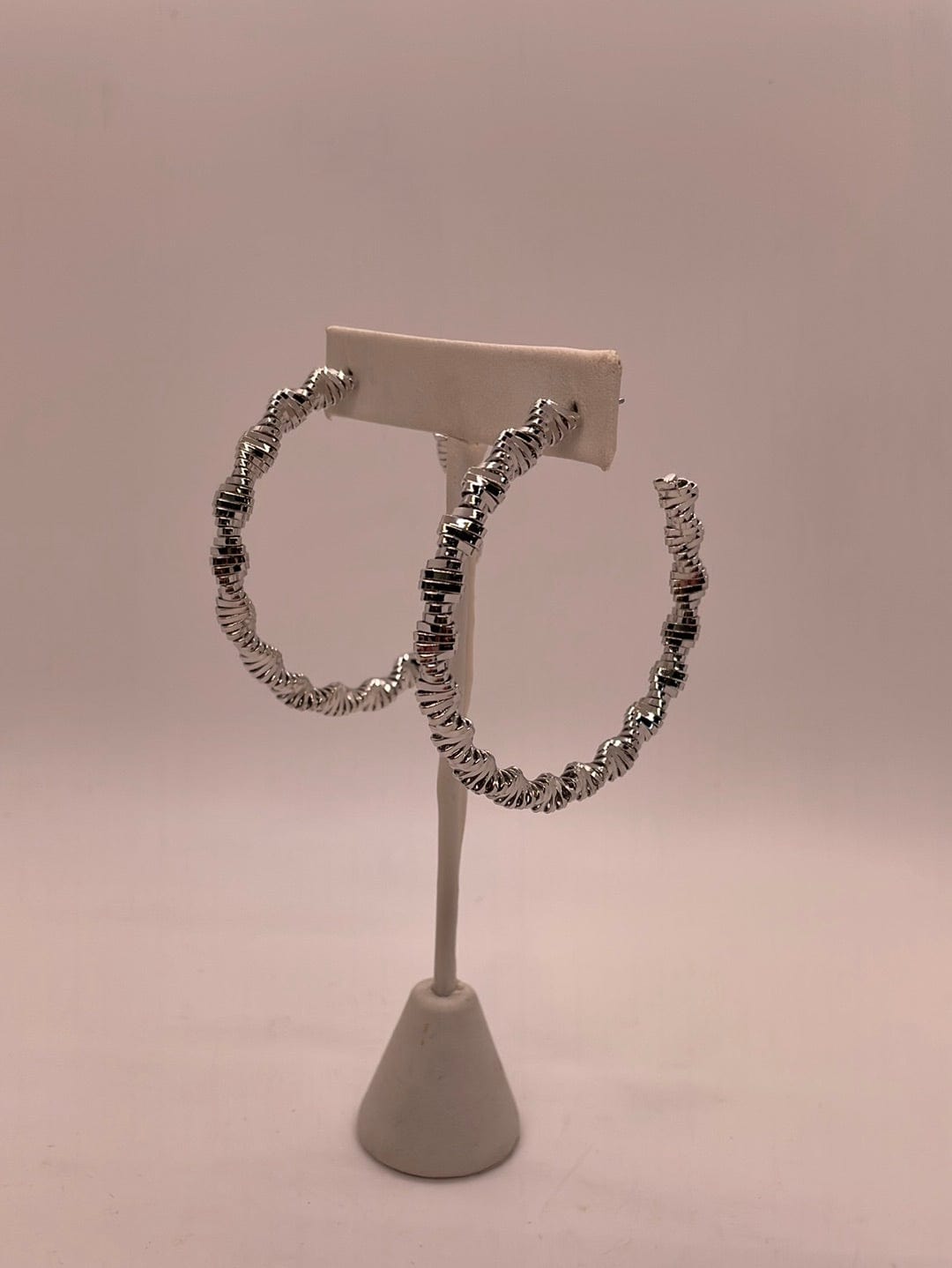 Silver Twisted Hoop Earring