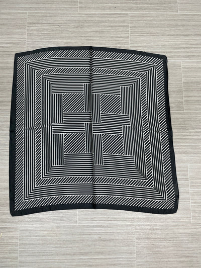Black Striped Print Satin Scarf