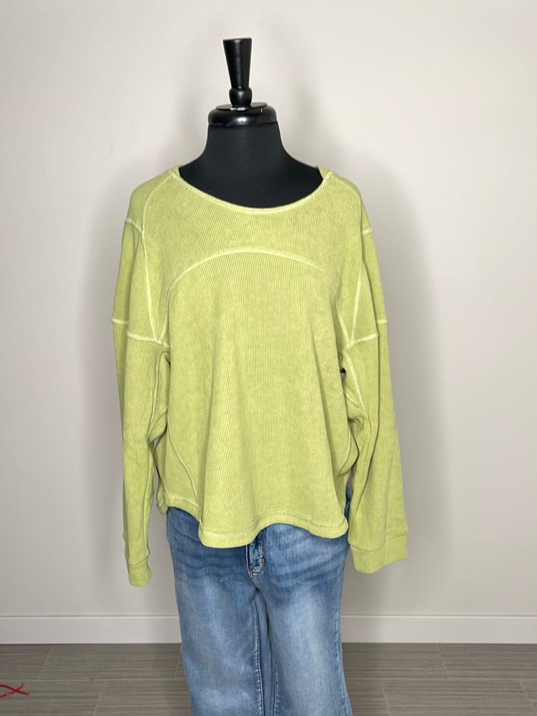 Avocado Light Waffle Longsleeve Top
