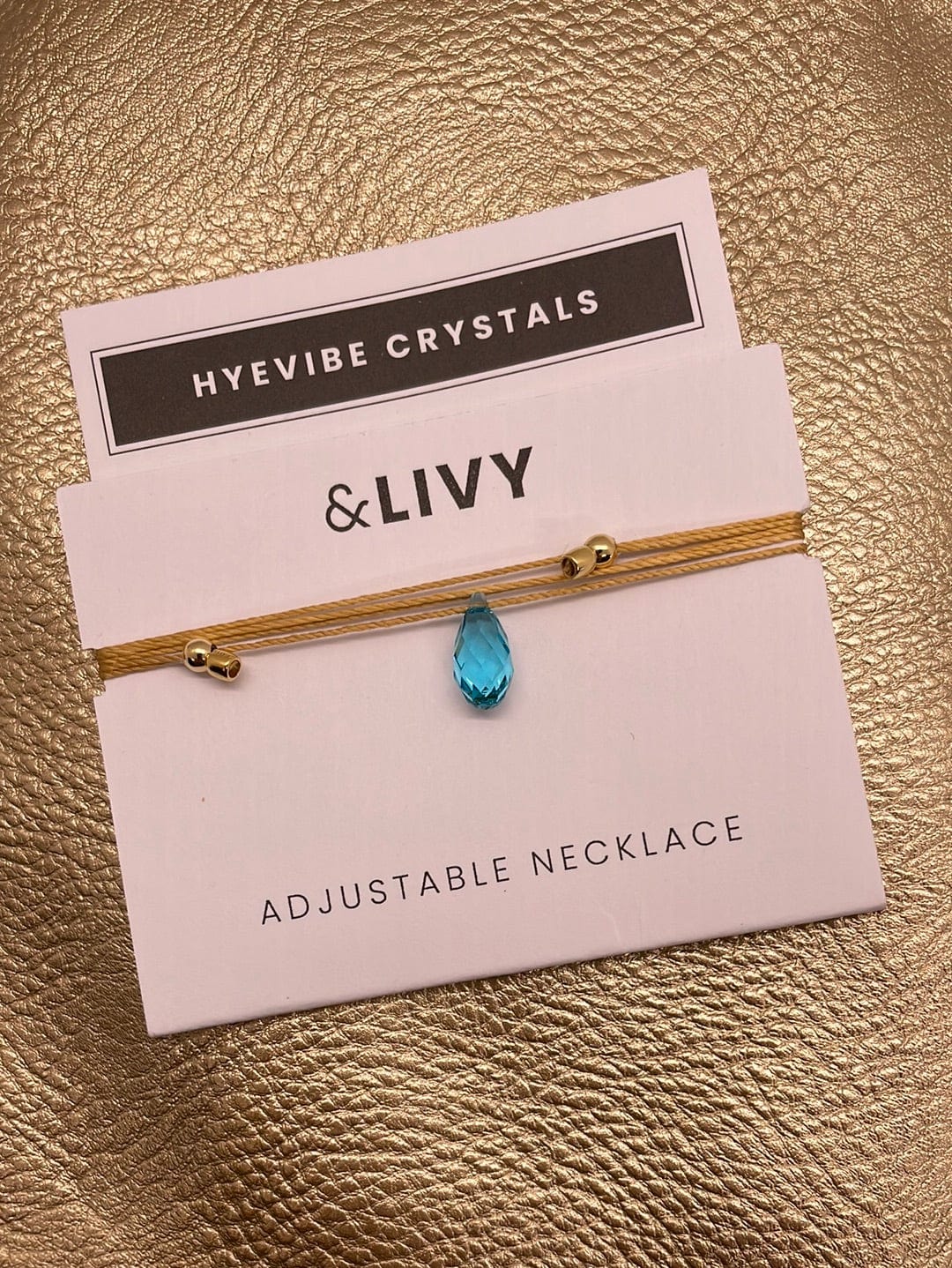 Hyevibe Crystal Slider - Aqua on Gold