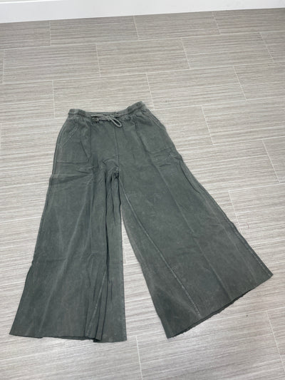 Ash Green Mineral Washed Wide Leg Pant