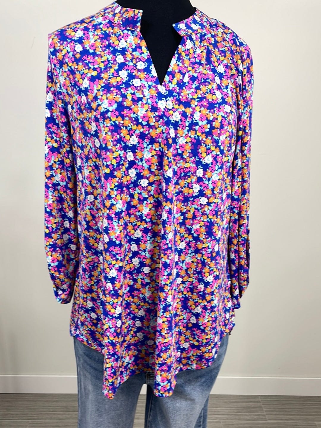 Blue & Purple Floral Lizzy Top