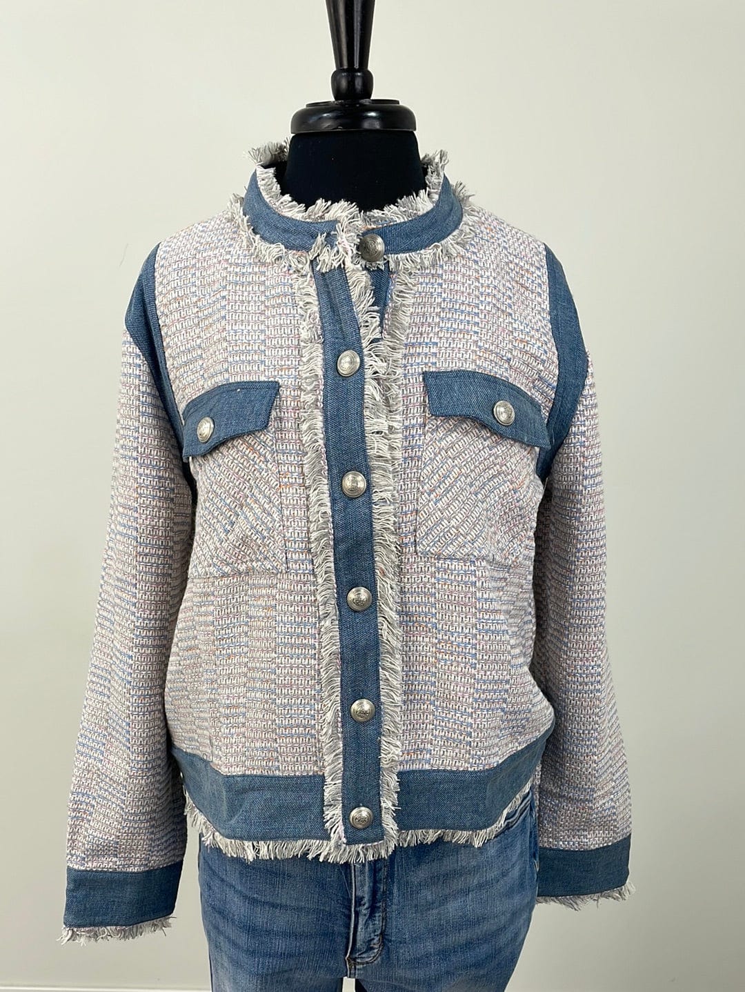Light Grey Denim Tweed Jacket