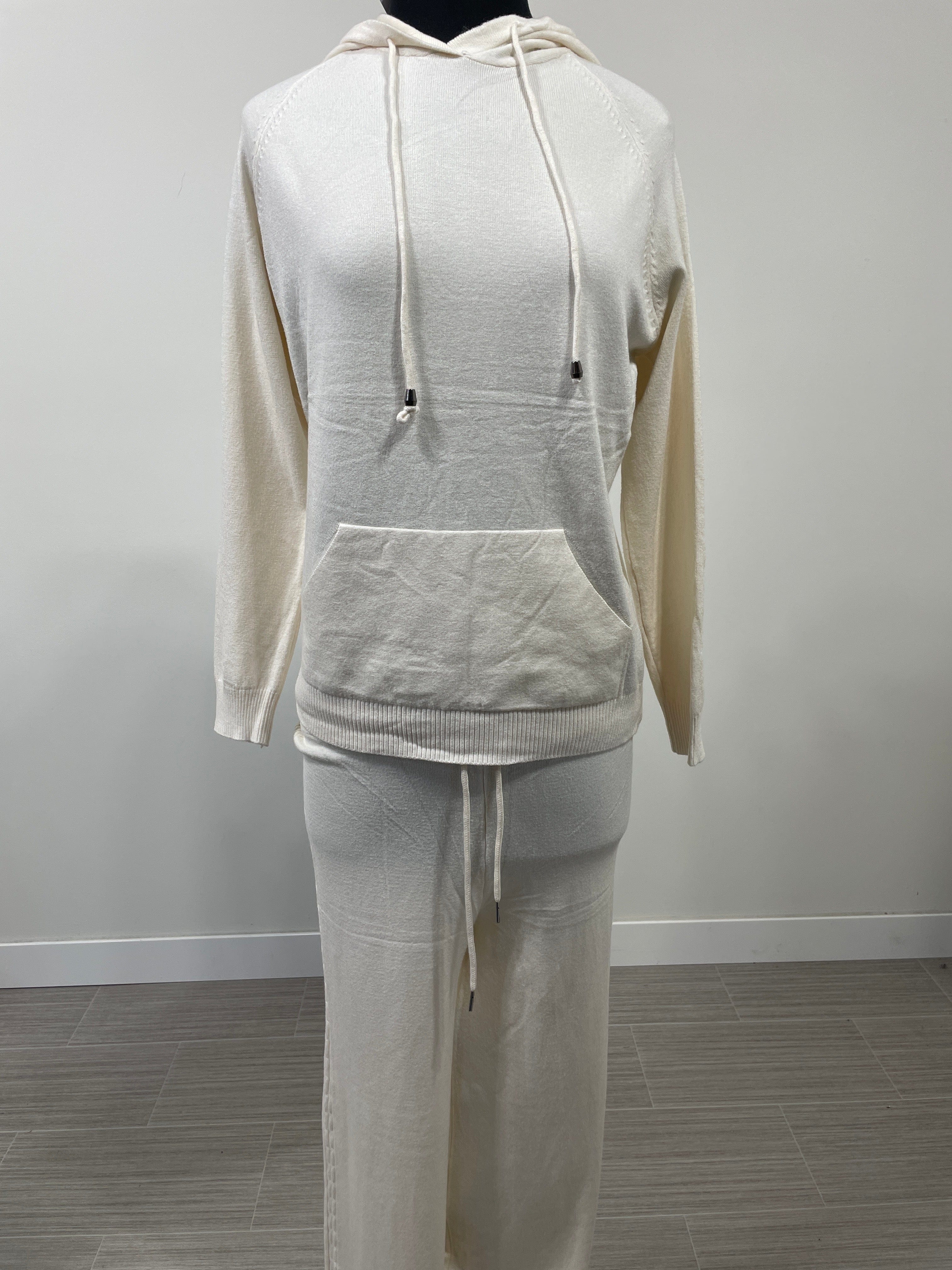 Cream Cozy Pant & Hoodie Set