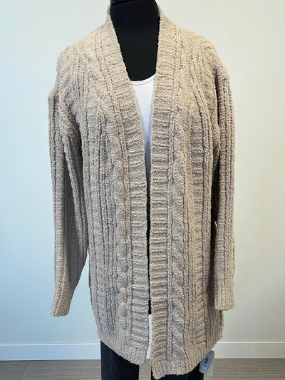 Beige Twist Knit Luxury Cardigan