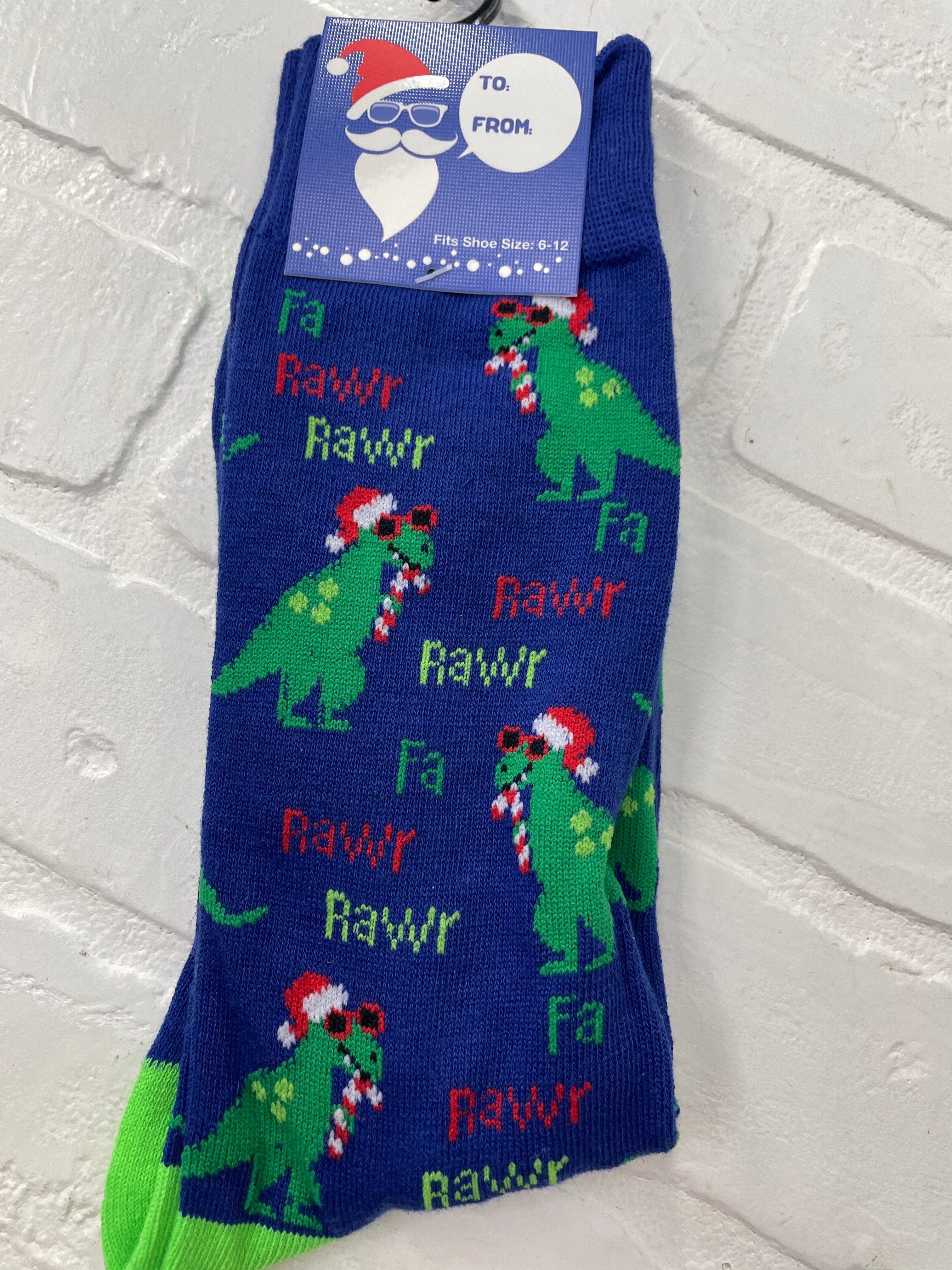 Men's Dinosaur Blue Socks
