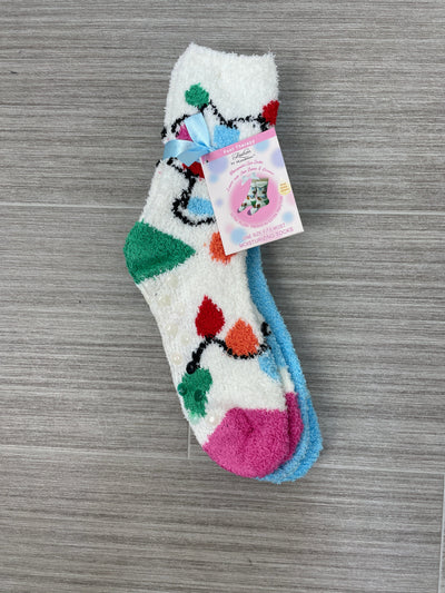 2pc Christmas Bulbs Spa Socks