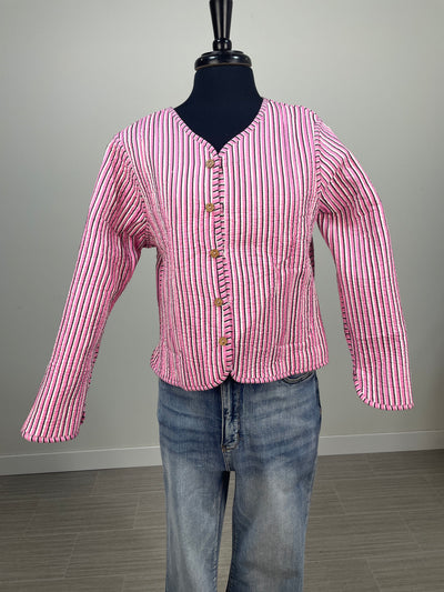 Cherry Reversible Quilted Jacket