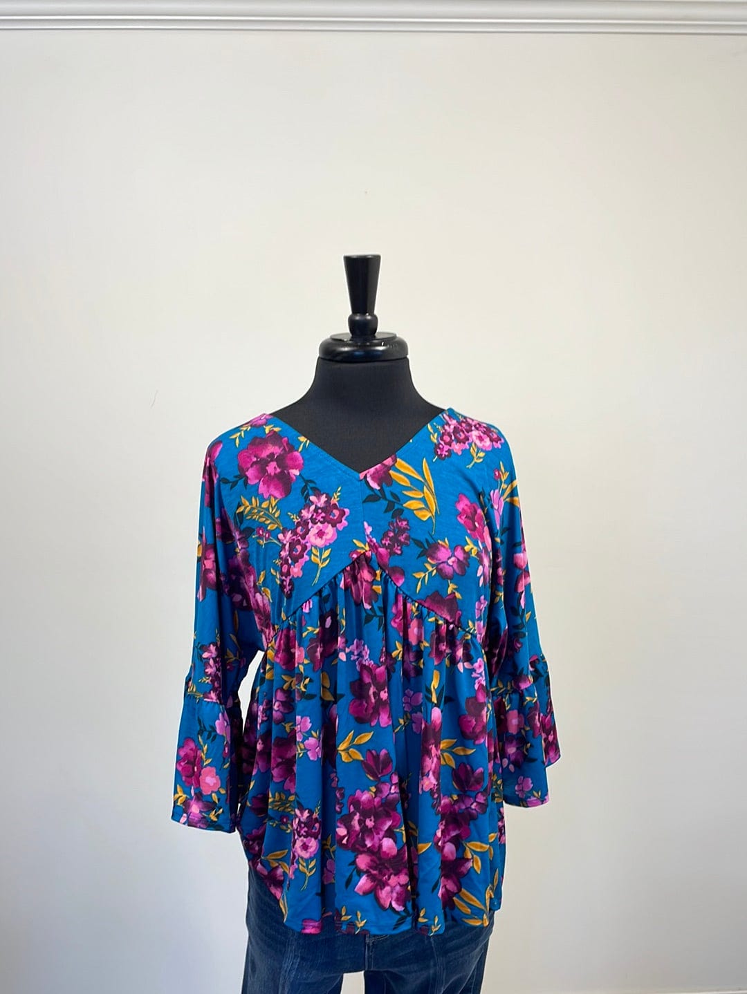 Teal Floral Babydoll