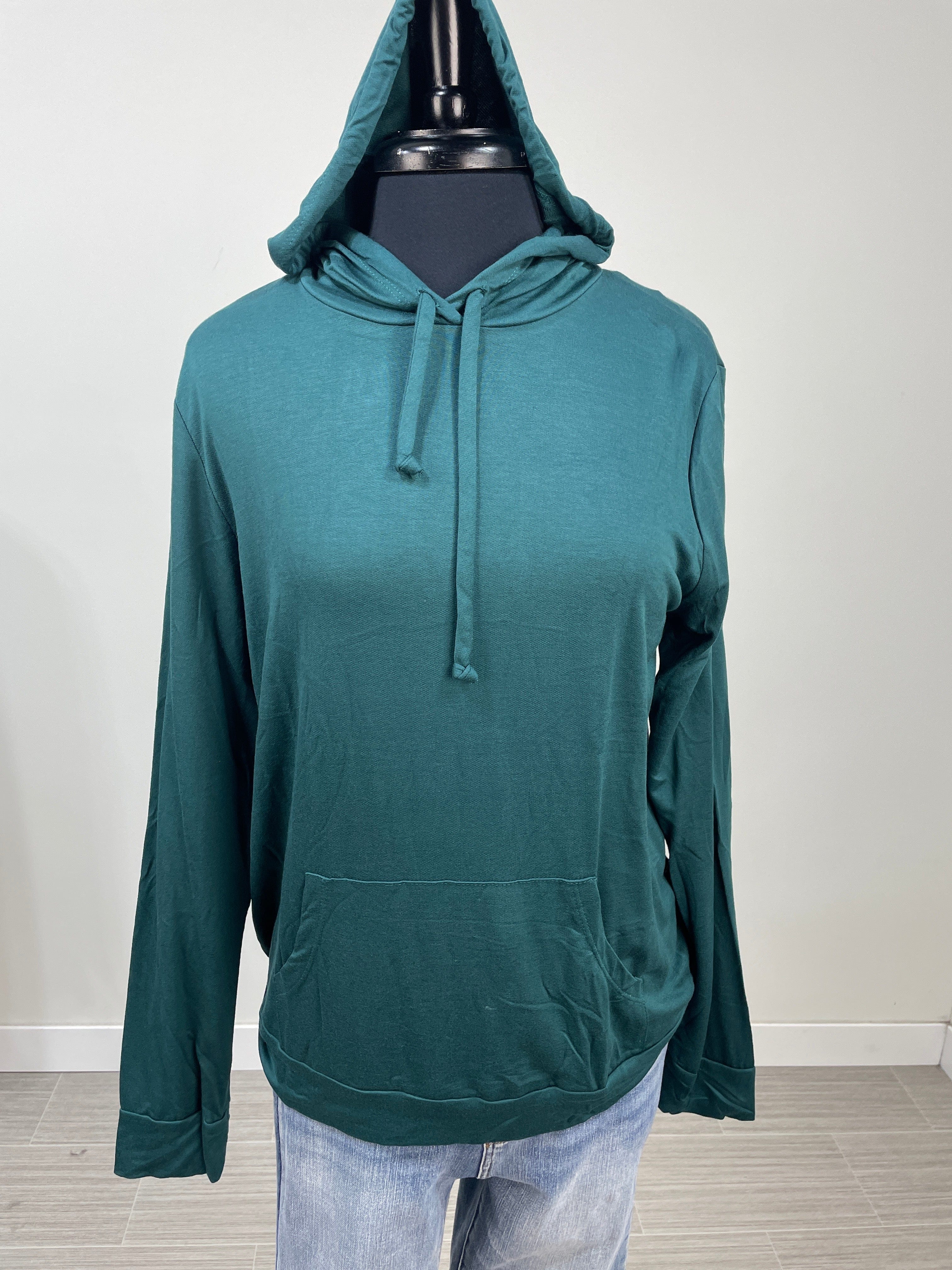 Teal Pocket Hoodie Top