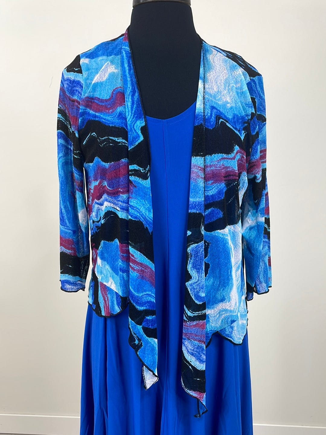 Navy & White Sheer Short Cardigan