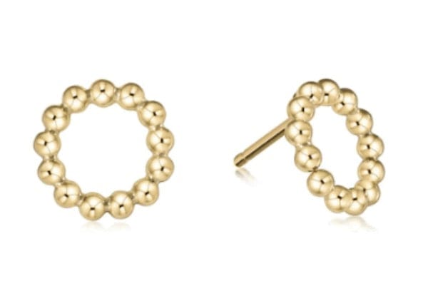 Classic Beaded Halo Stud - 3mm Bead Gold